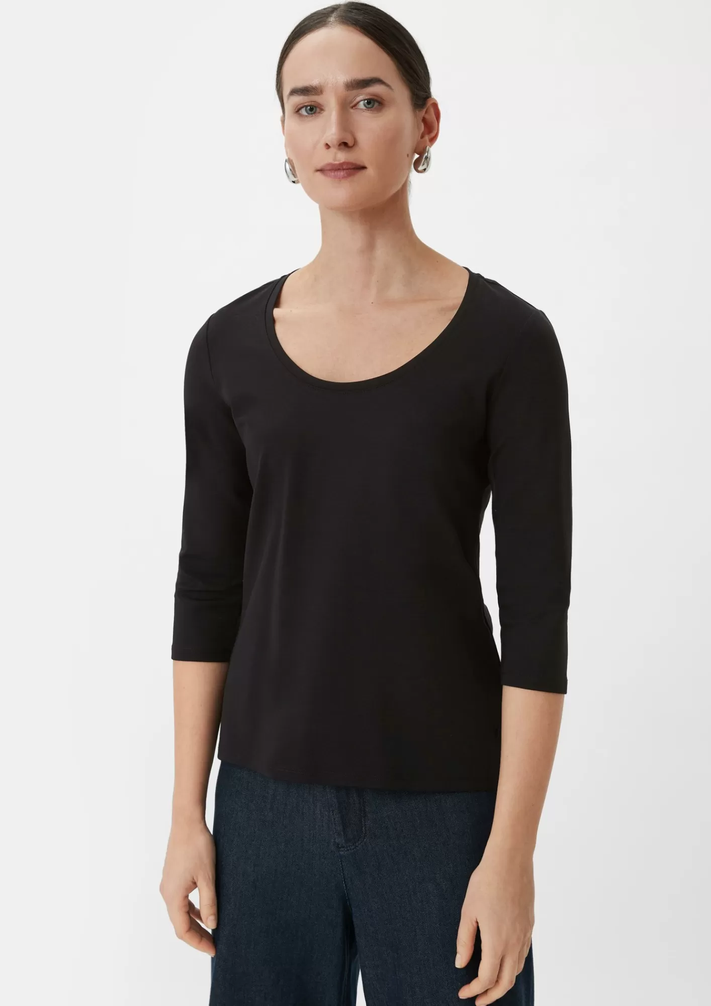 Cheap Comma 3/4-Arm-Shirt Aus Jersey