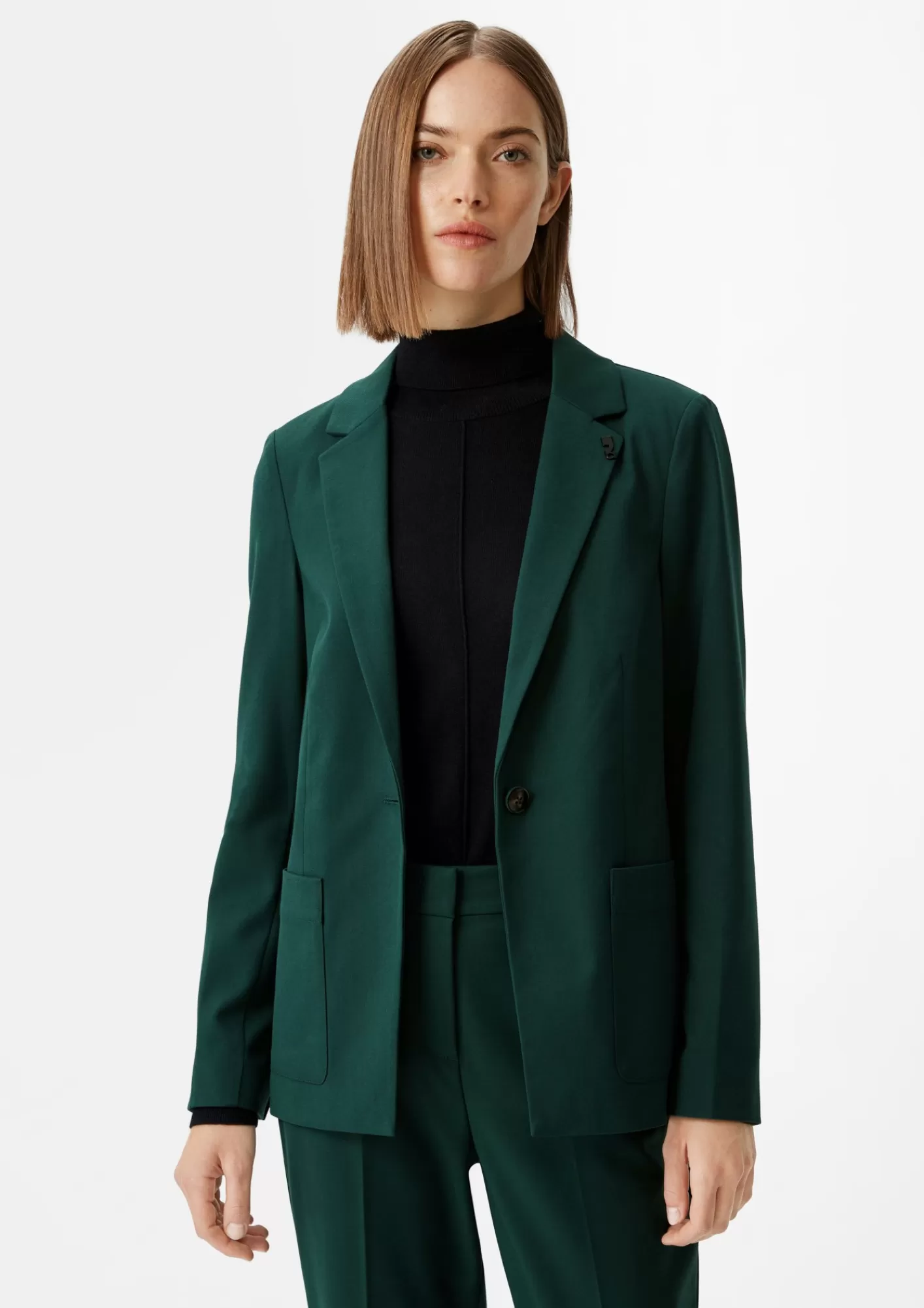 Fashion Comma Antaillierter Blazer Aus Twill