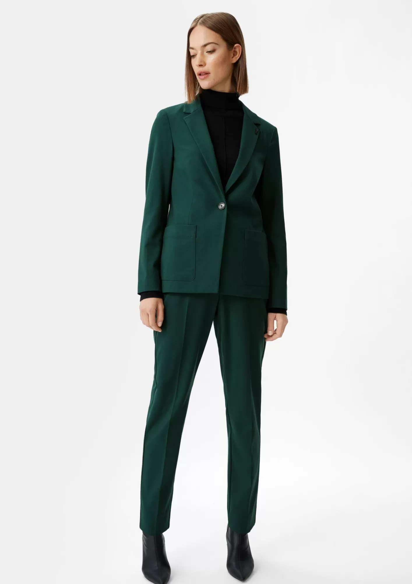 Fashion Comma Antaillierter Blazer Aus Twill