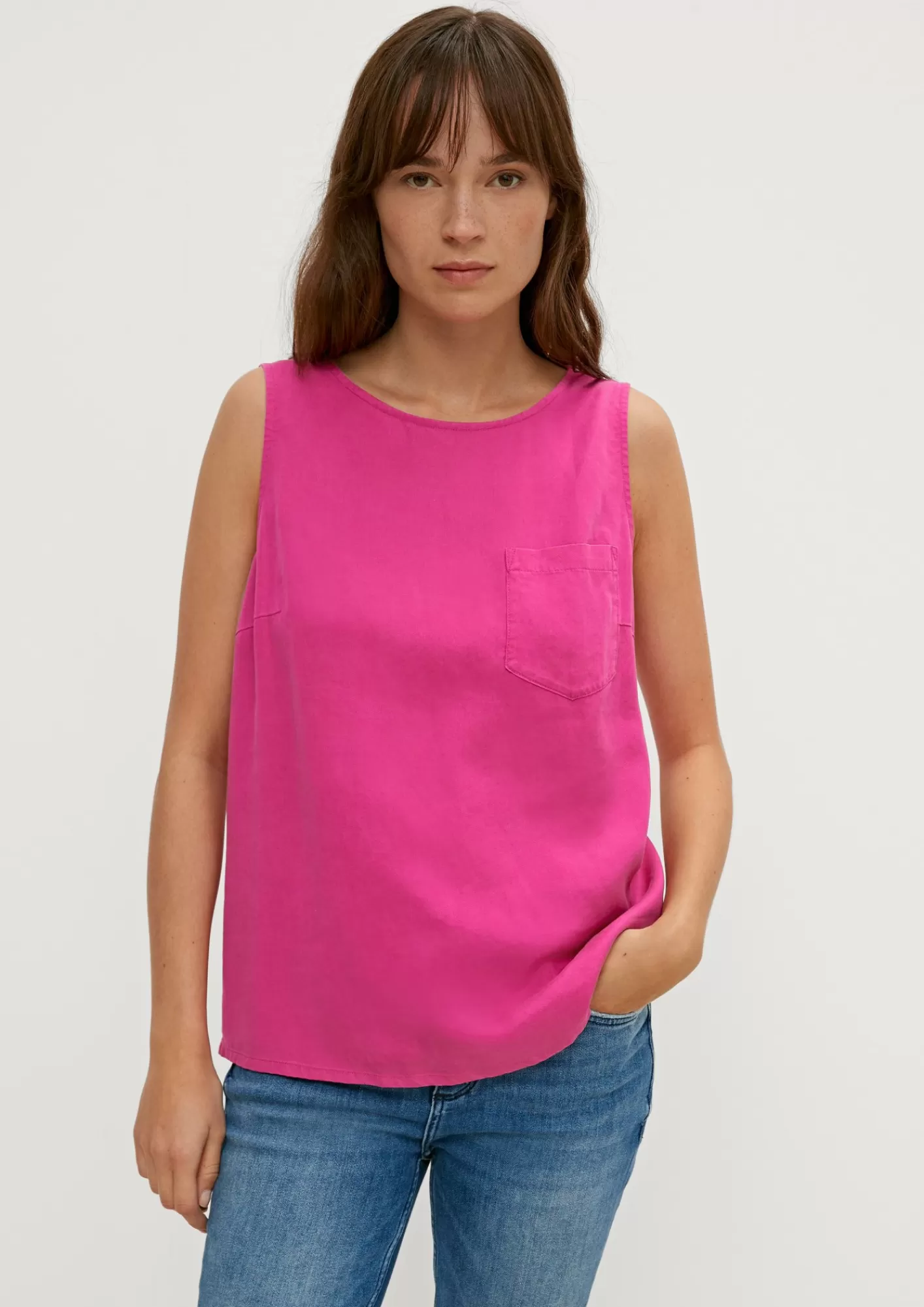 Fashion Comma Armellose Lyocell-Bluse