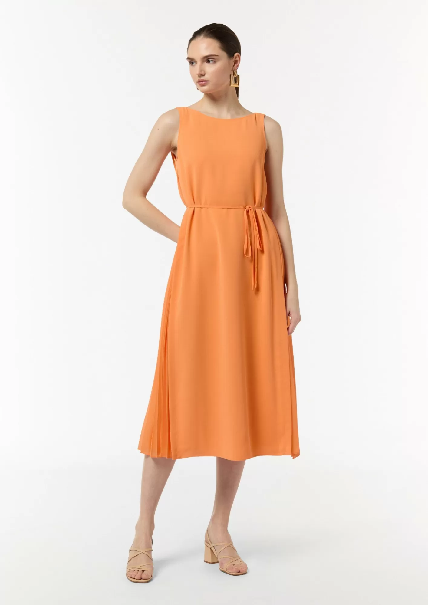 Sale Comma Armelloses Midikleid Aus Crepe