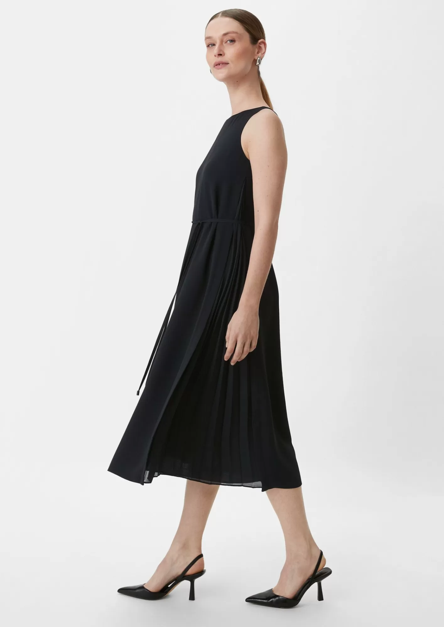 Best Sale Comma Armelloses Midikleid Aus Crepe