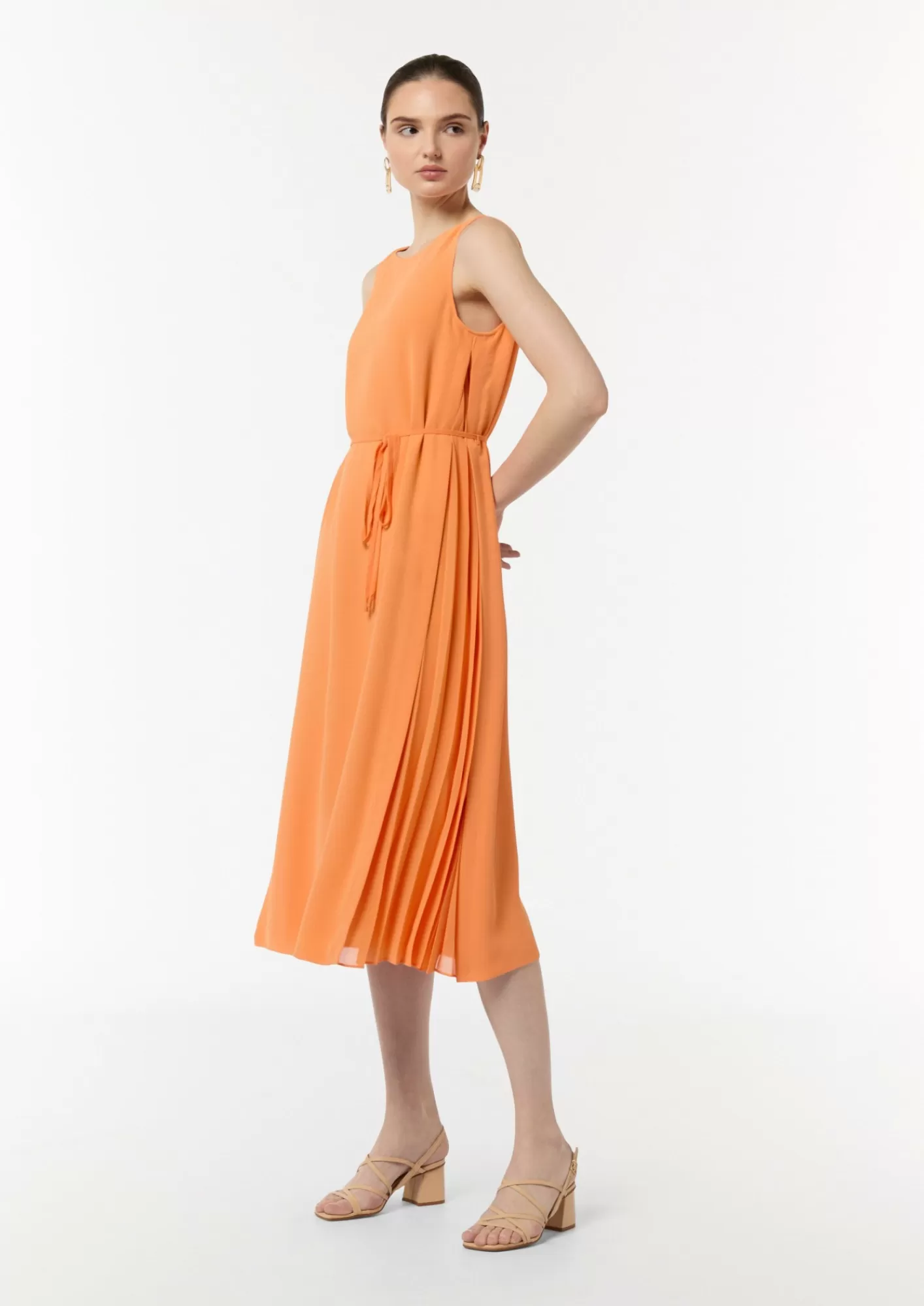 Sale Comma Armelloses Midikleid Aus Crepe