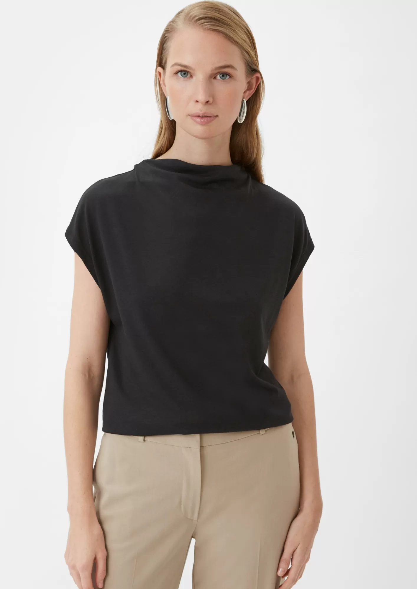 Outlet Comma Armelloses Shirt Aus Strickjersey