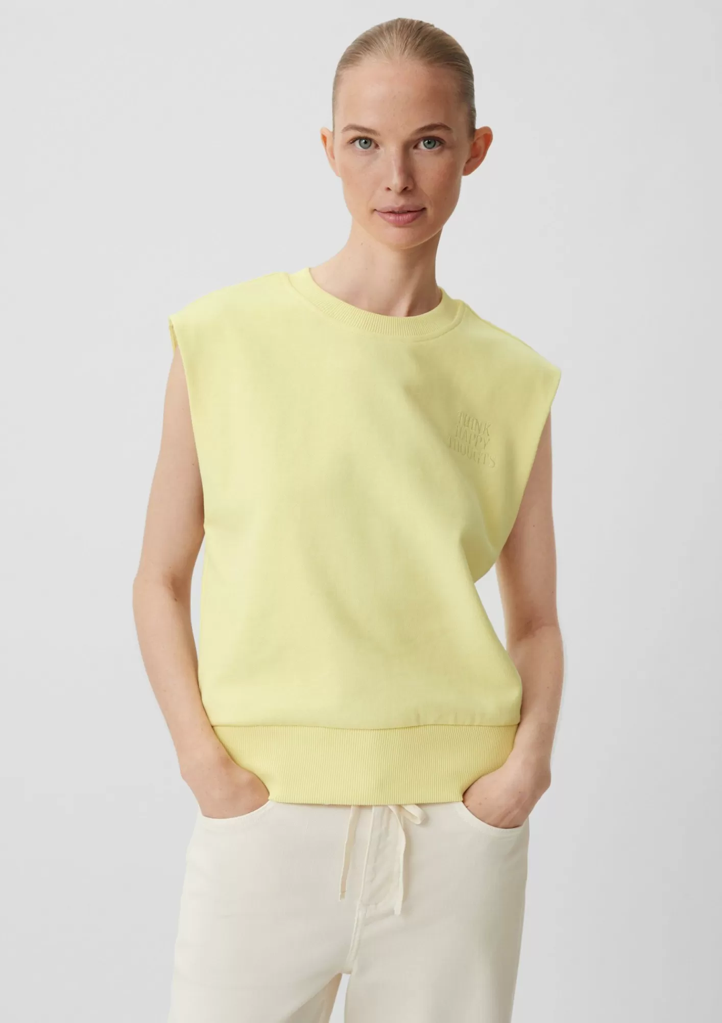 Fashion Comma Armelloses Sweatshirt Aus Baumwolle