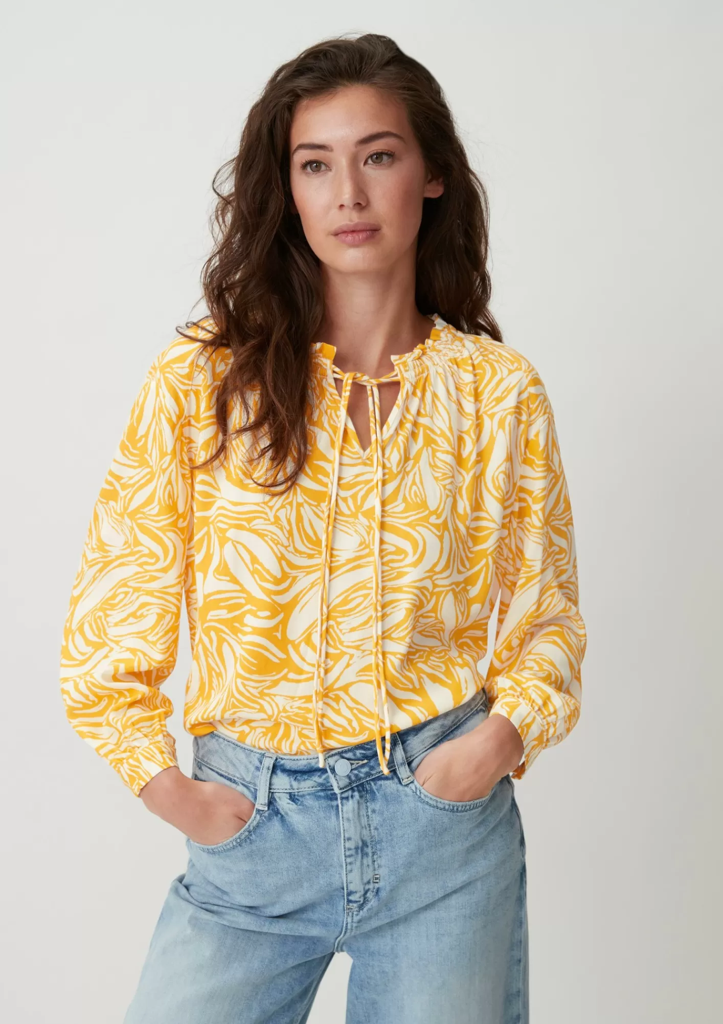Store Comma Baumwollbluse Aus Crepe
