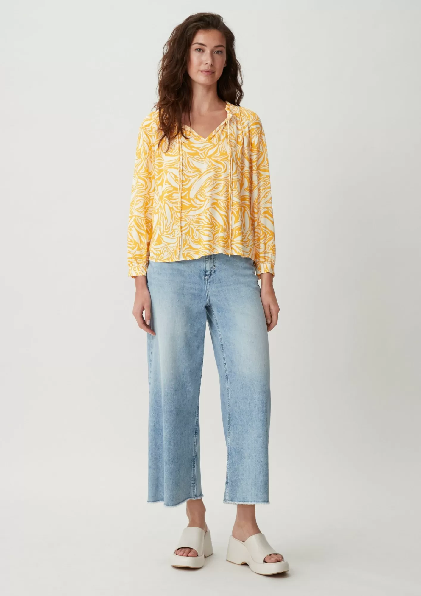 Store Comma Baumwollbluse Aus Crepe