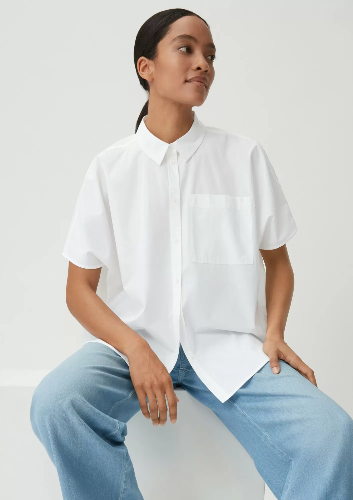 Discount Comma Baumwollbluse Aus Popeline