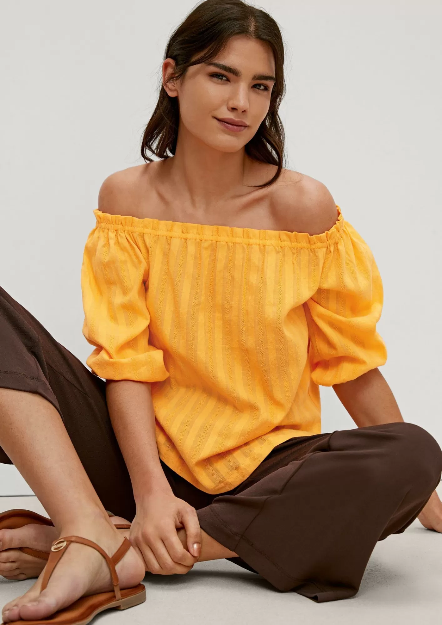 Cheap Comma Baumwollbluse Mit Webstruktur