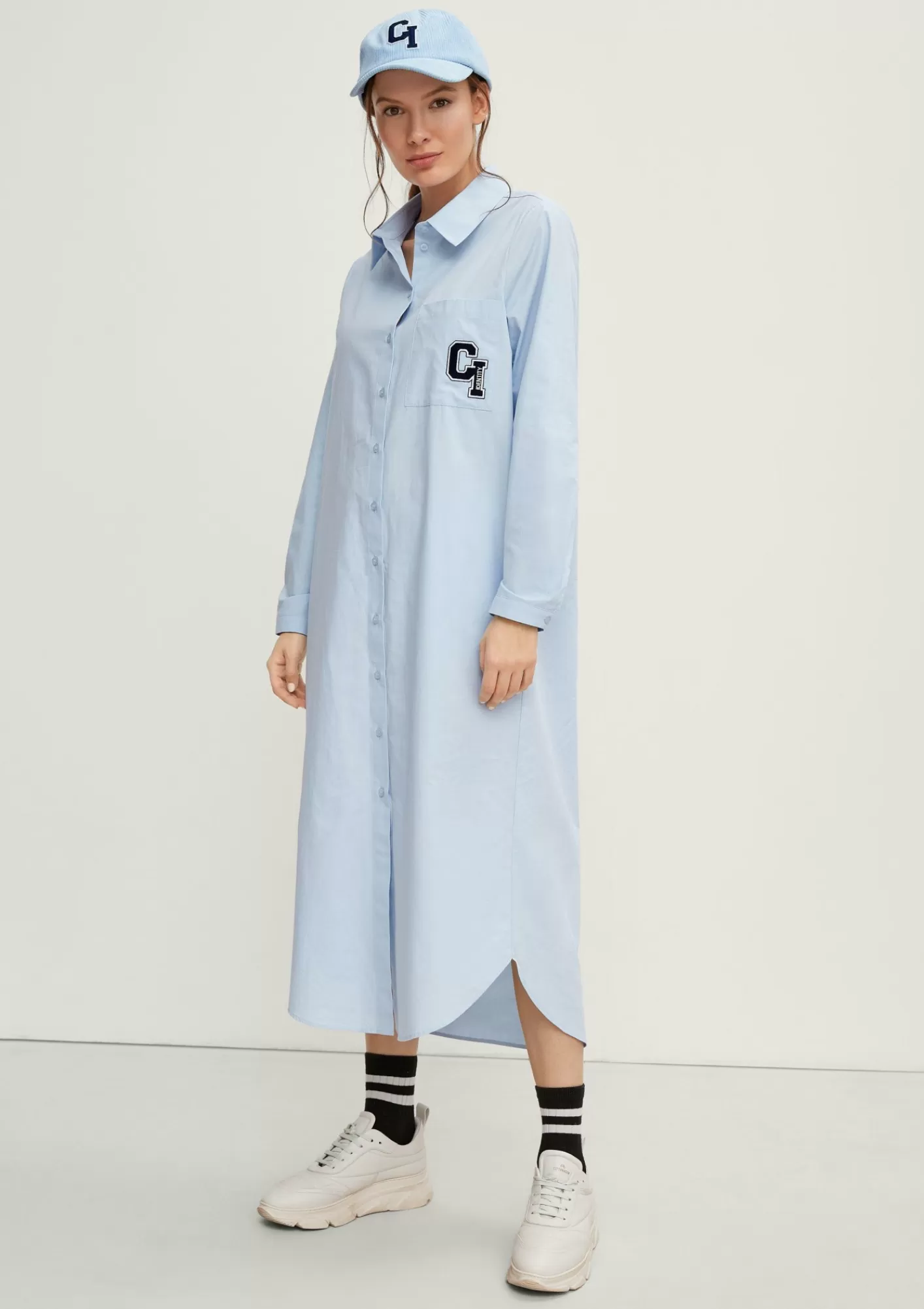 New Comma Baumwollkleid Im College-Stil