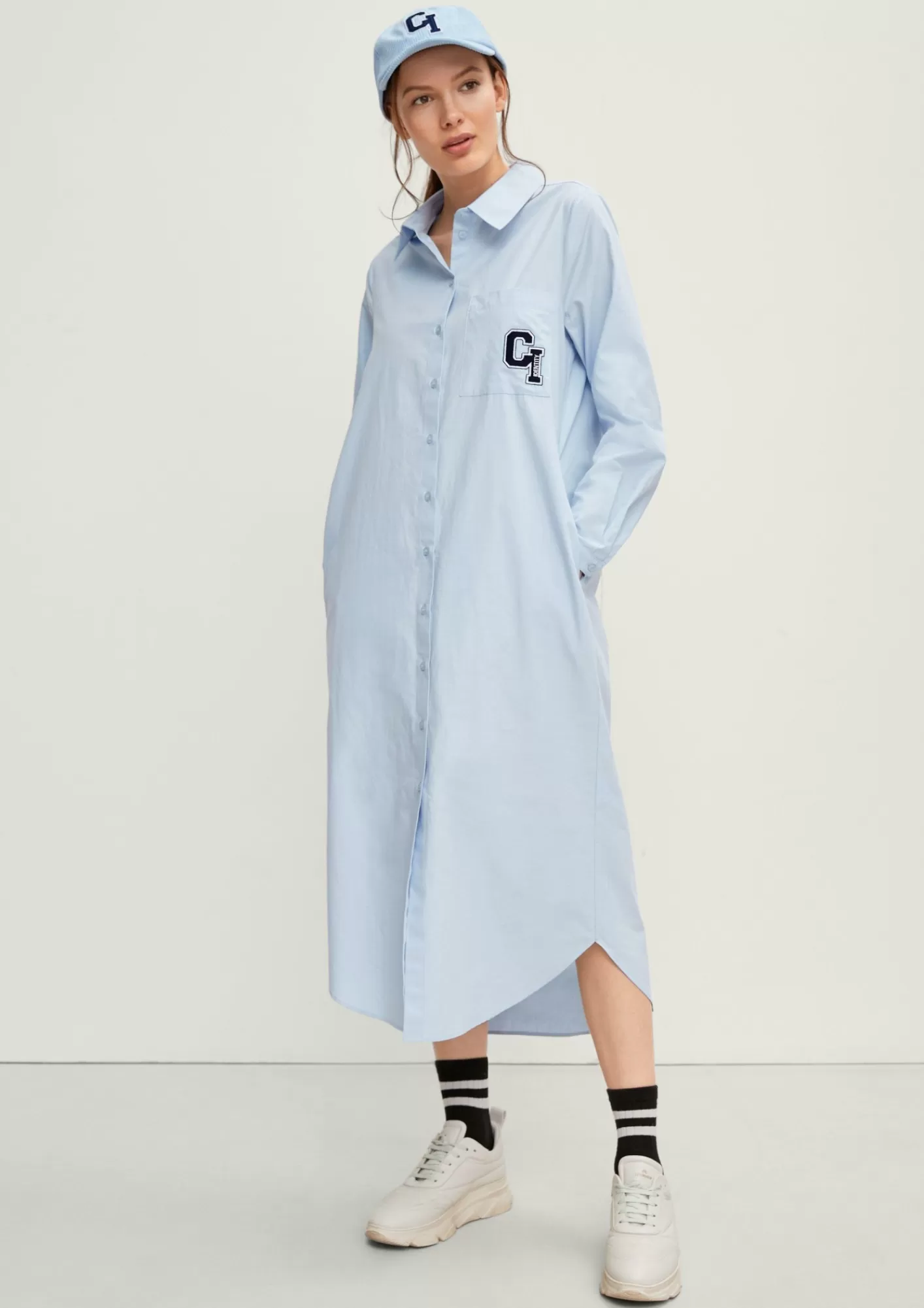 New Comma Baumwollkleid Im College-Stil