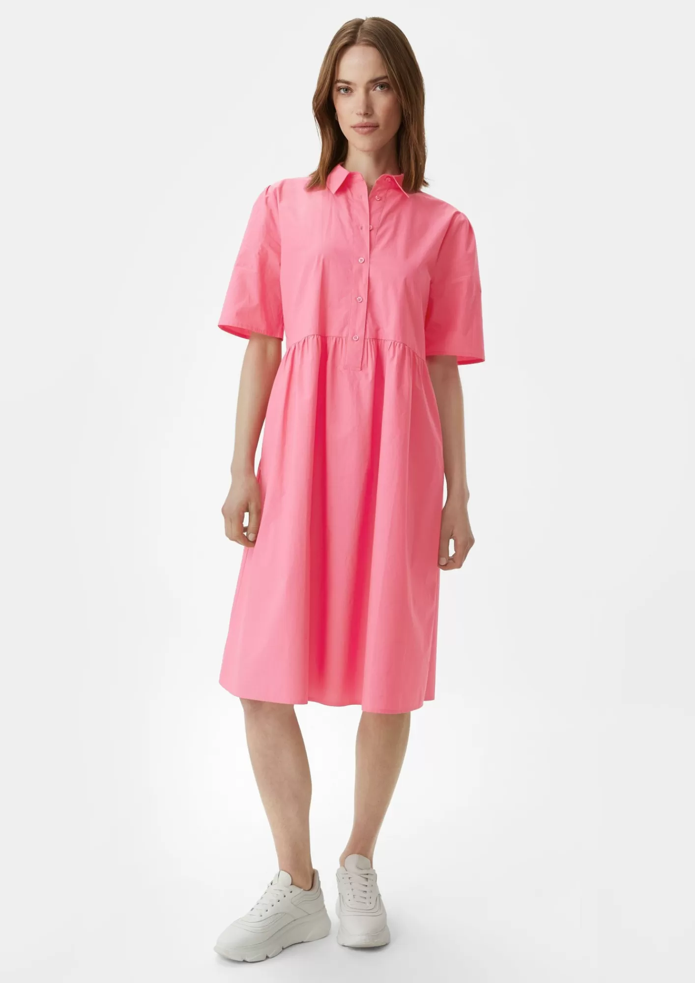 Discount Comma Baumwollkleid Mit Hemdkragen