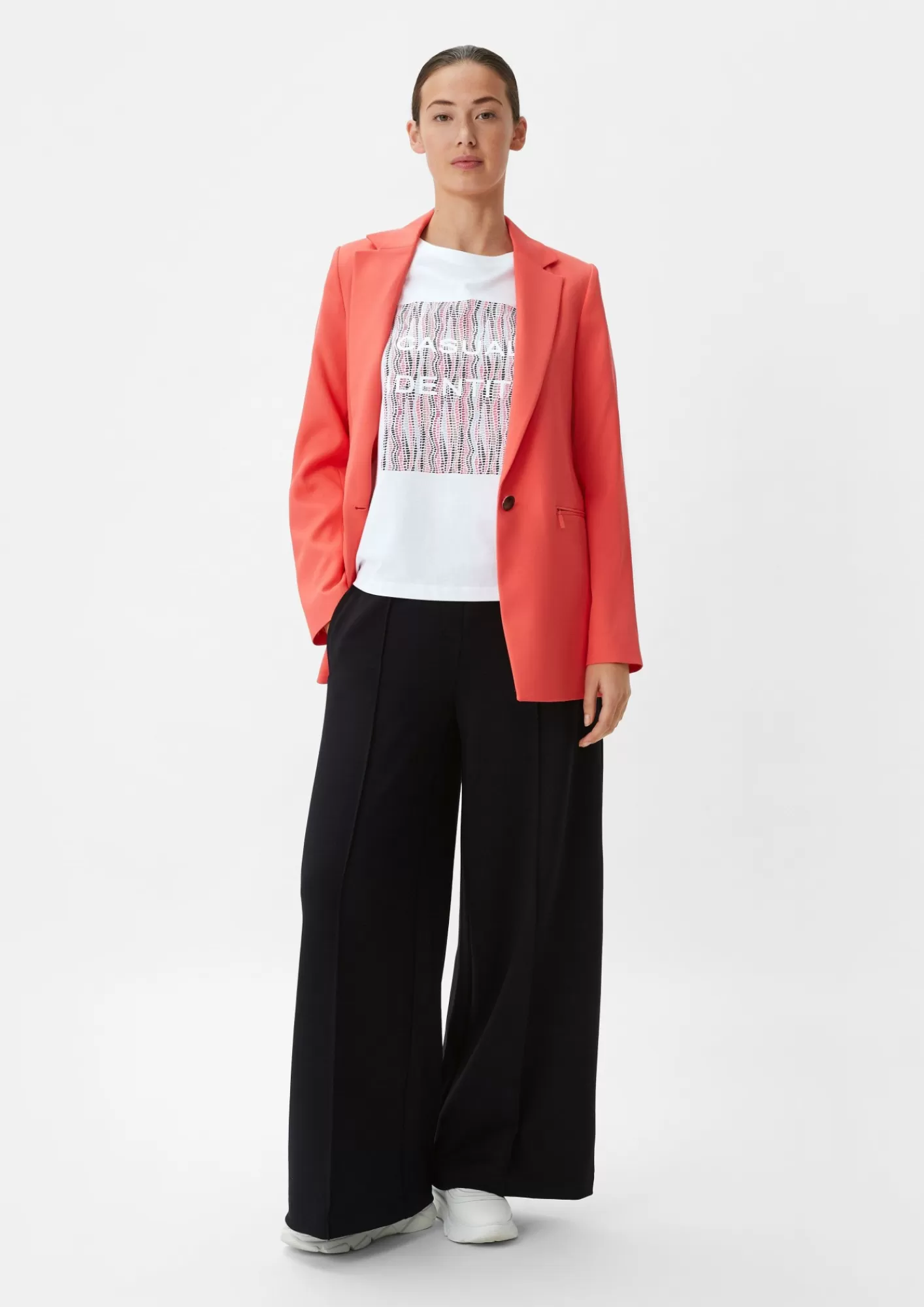 Store Comma Baumwollshirt Mit Gummiertem Frontprint