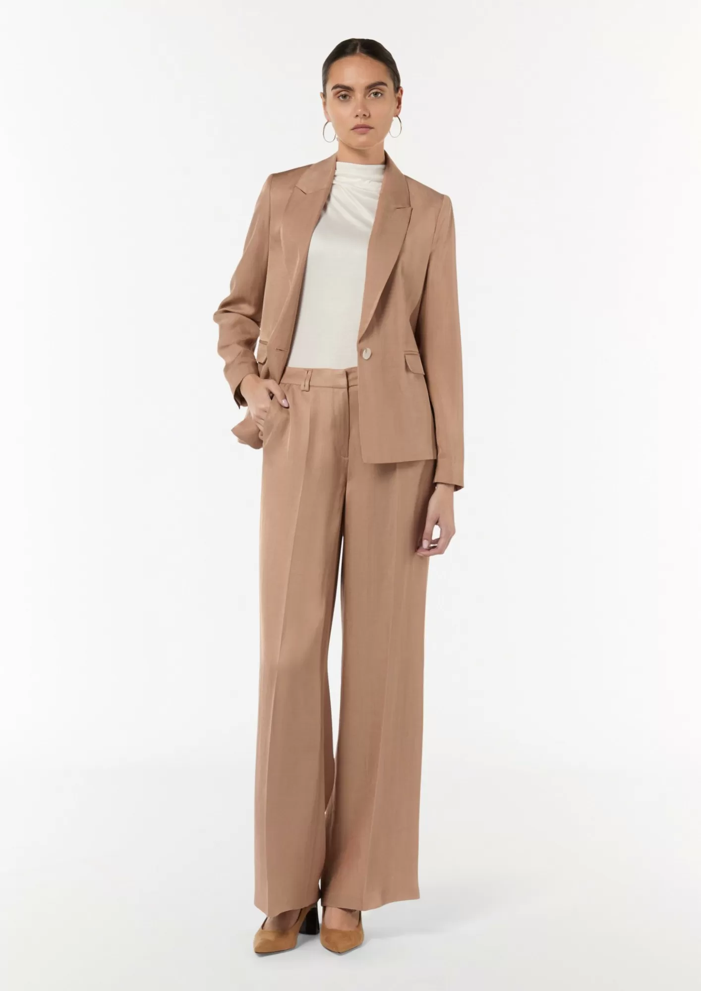 Hot Comma Blazer Aus Leinenmix