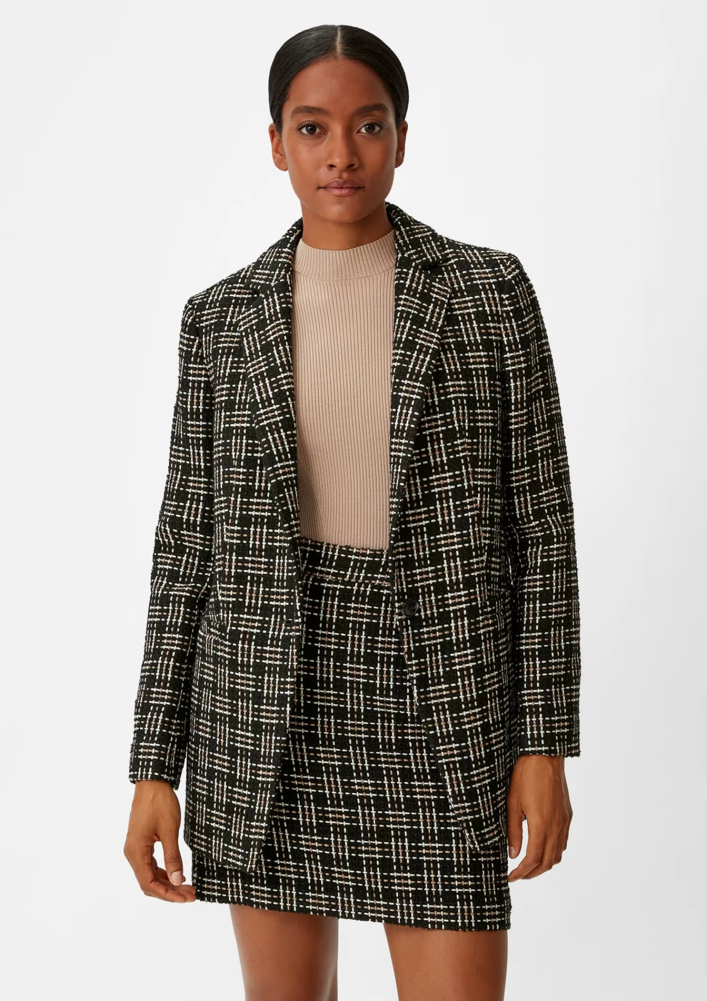 Hot Comma Blazer Aus Multicolor-Tweed
