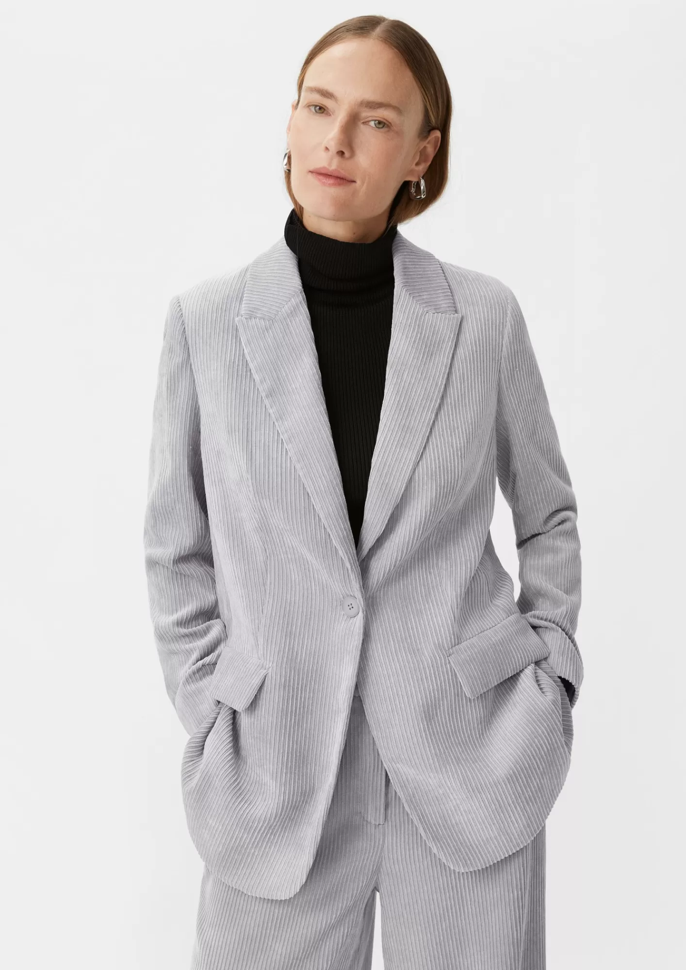 Outlet Comma Blazer Mit Feincordstruktur