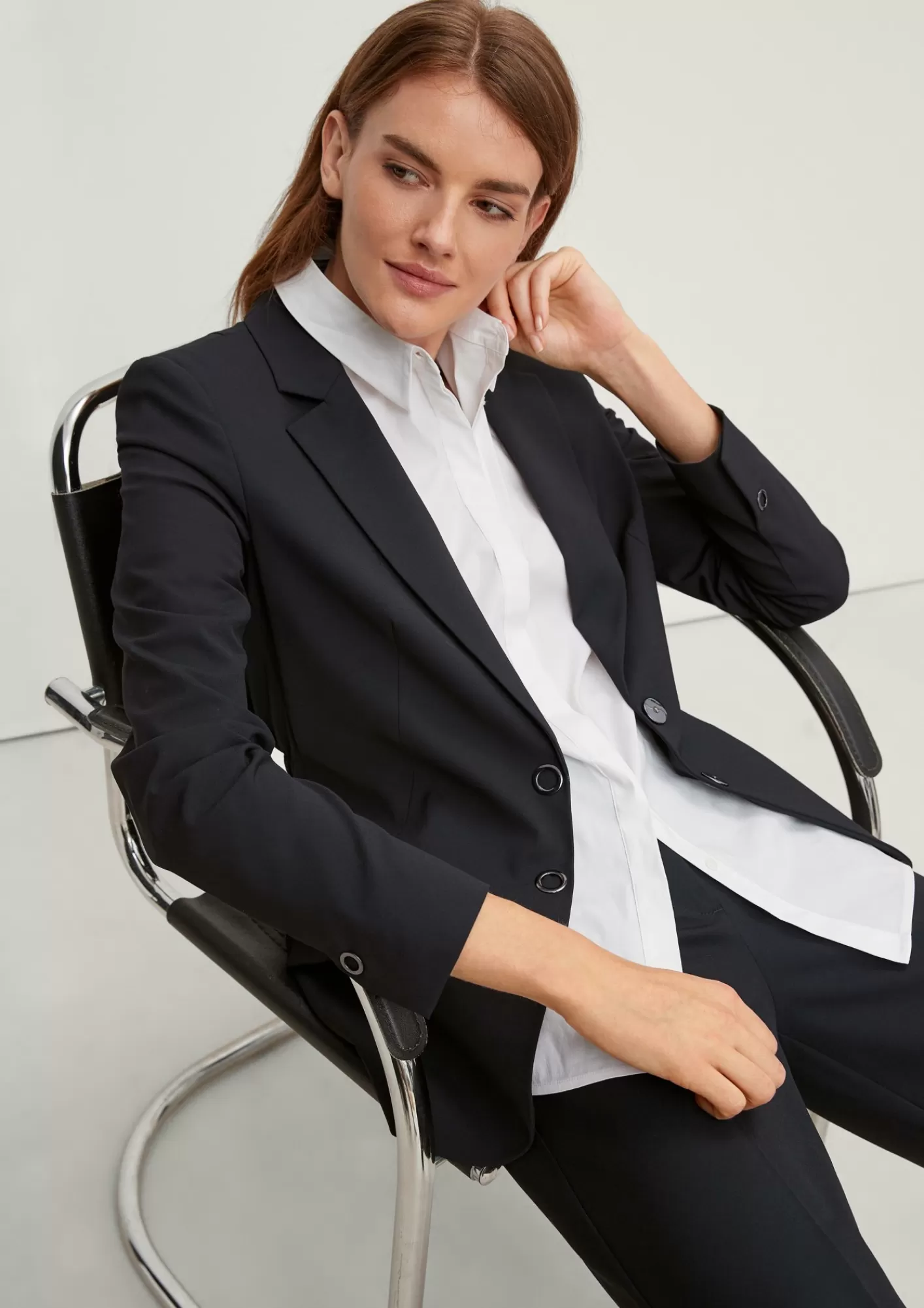 New Comma Blazer Mit Geraffter Ruckenpartie