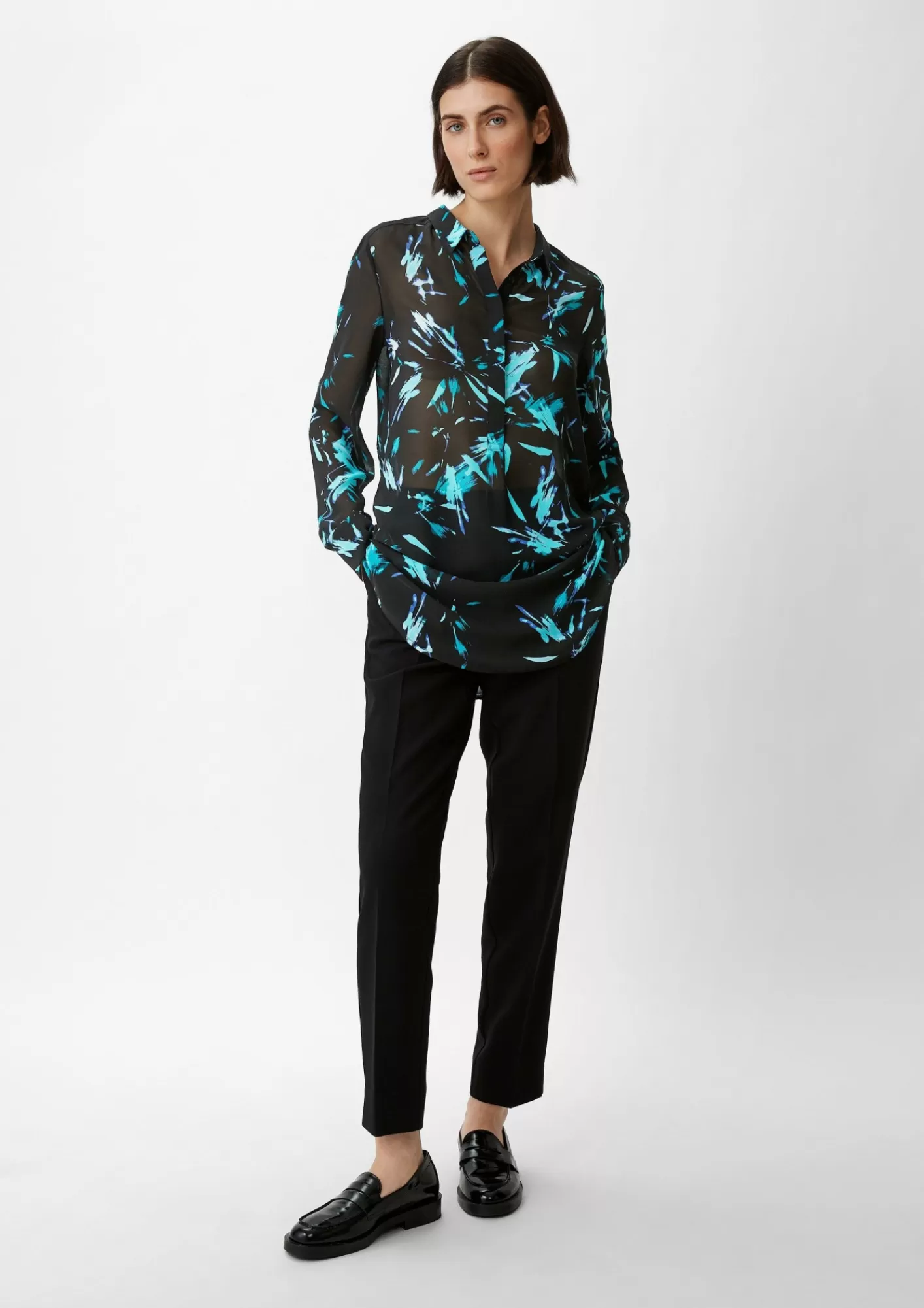 Outlet Comma Bluse Aus Chiffon