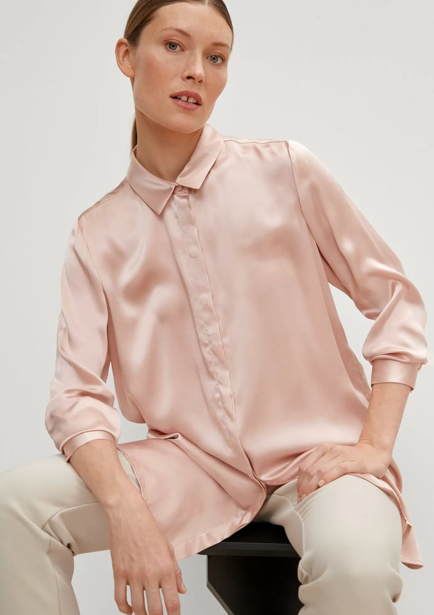 Clearance Comma Bluse Aus Seide