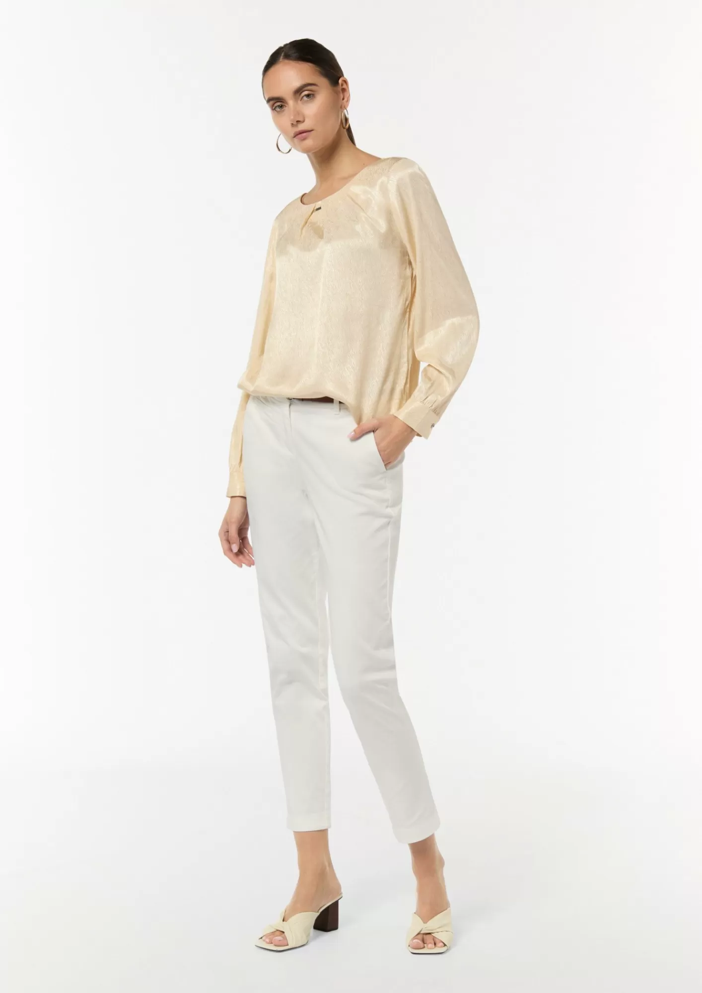 Online Comma Bluse Aus Strukturiertem Satin