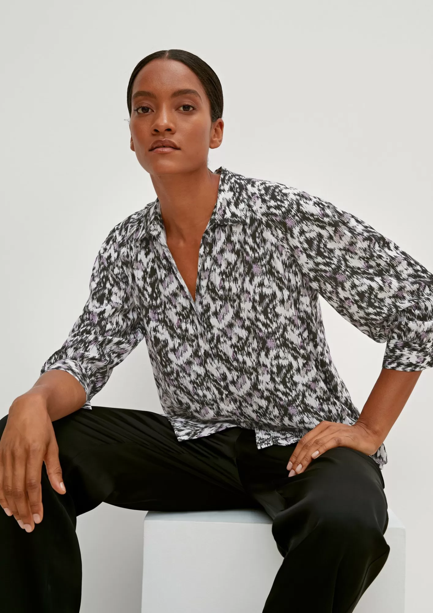 Store Comma Bluse Aus Viskosecrepe