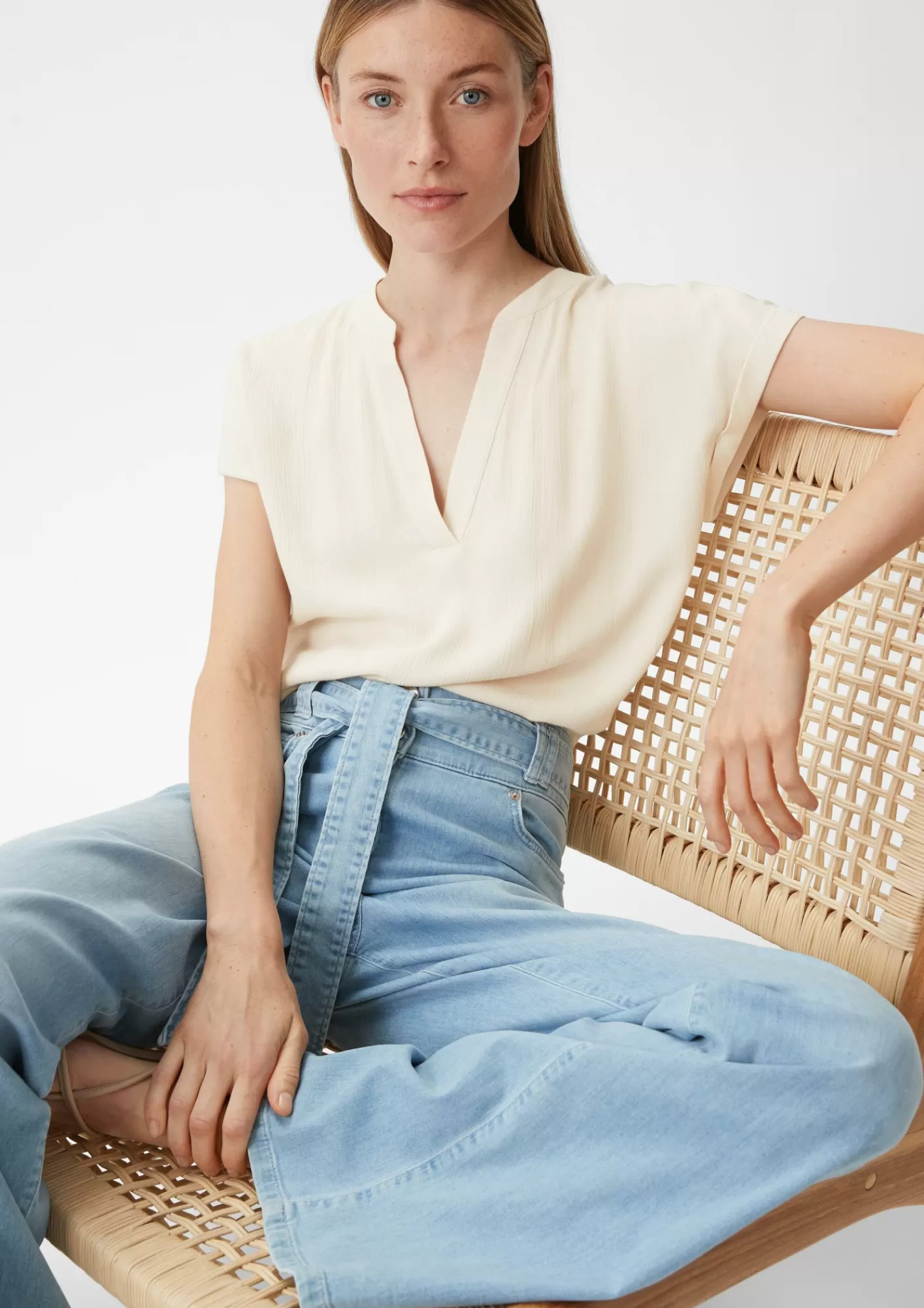 Sale Comma Bluse Aus Viskose-Crepe
