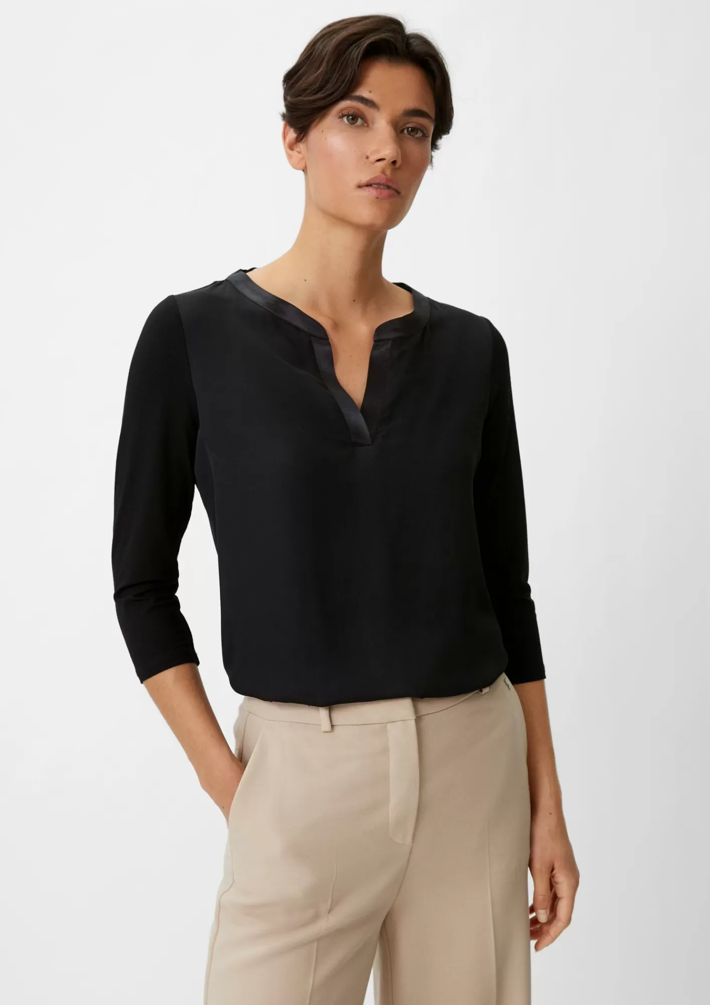 Clearance Comma Bluse Mit 3/4-Armeln