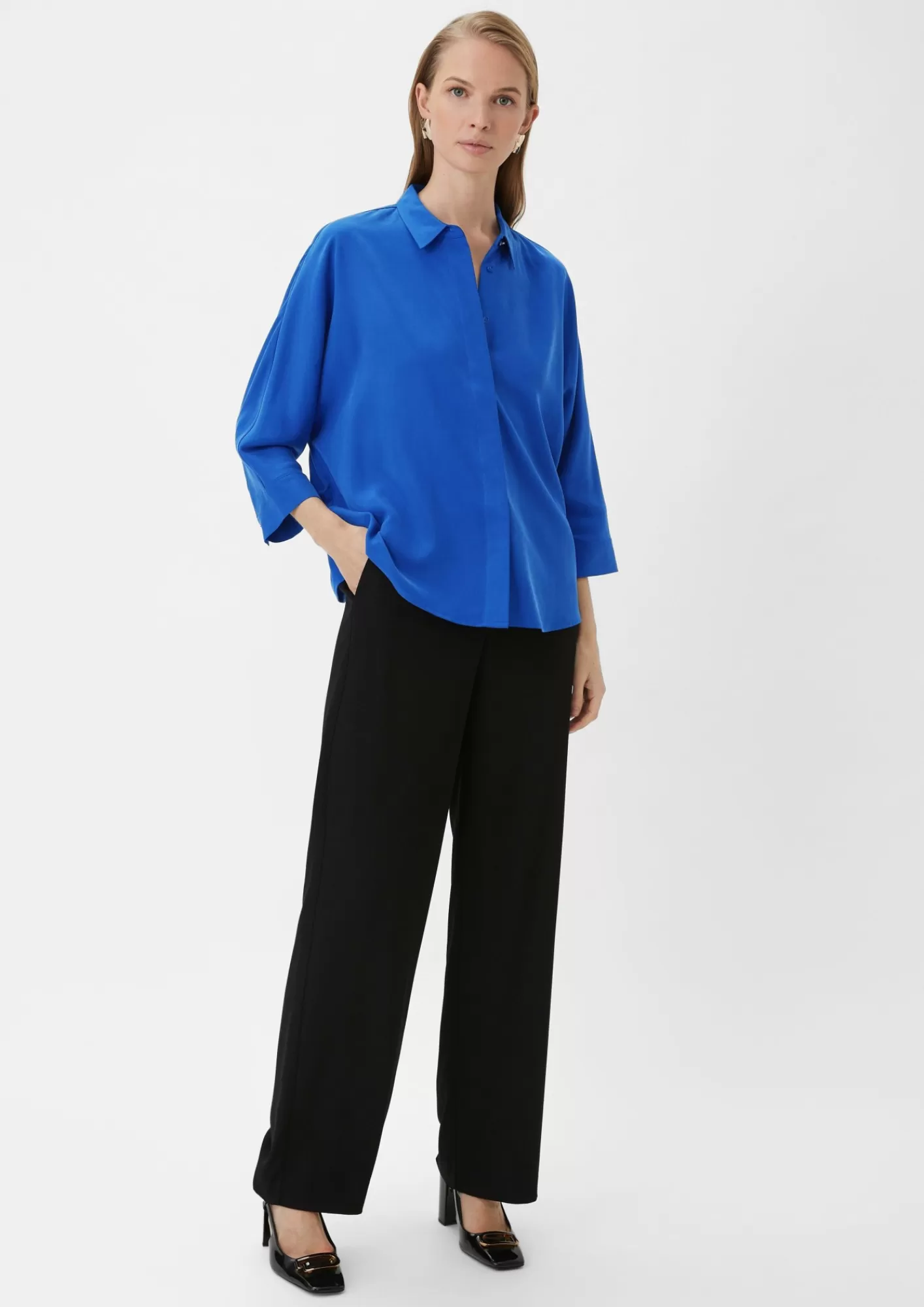Clearance Comma Bluse Mit 3/4-Armeln