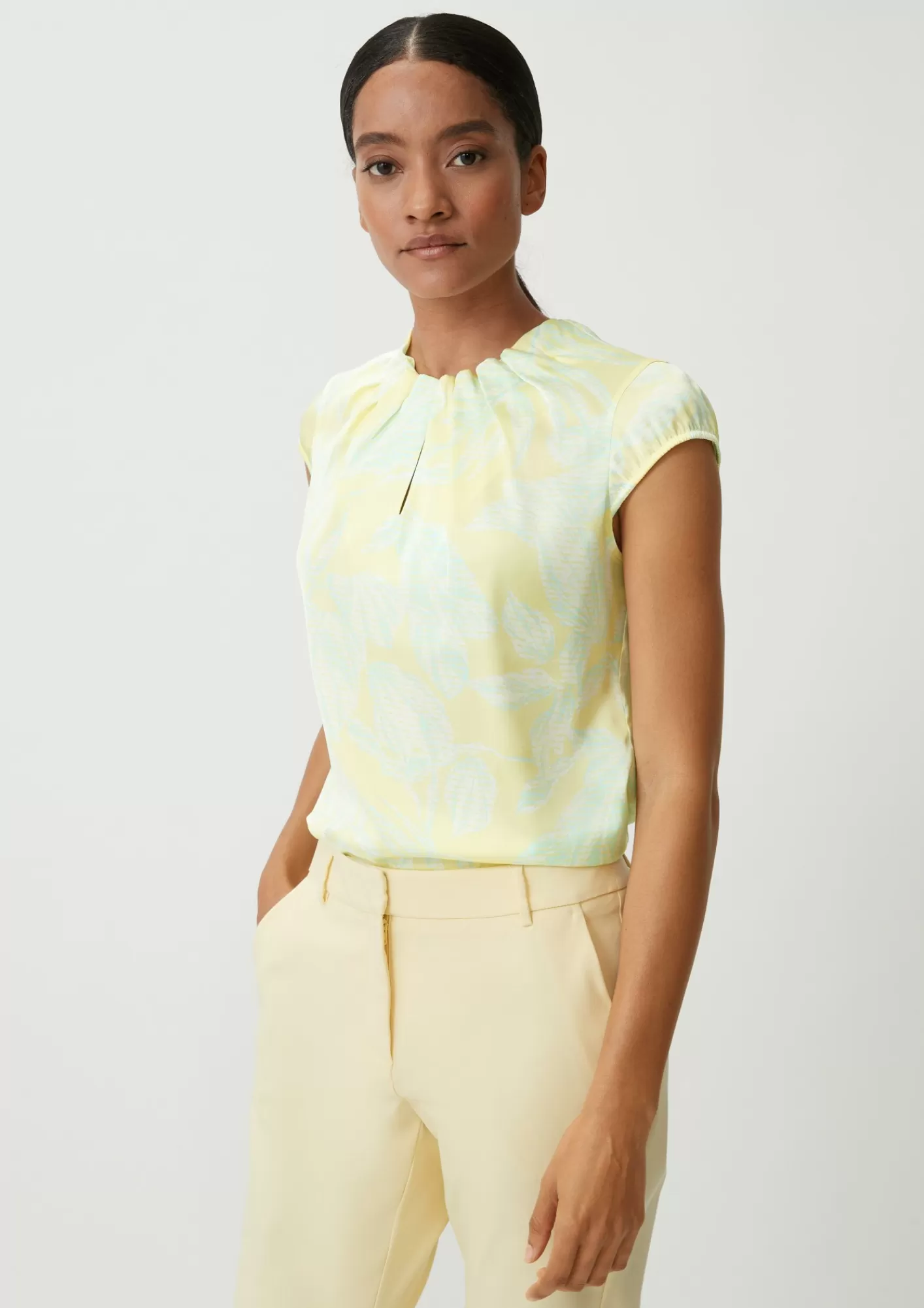 Online Comma Bluse Mit Allover-Muster