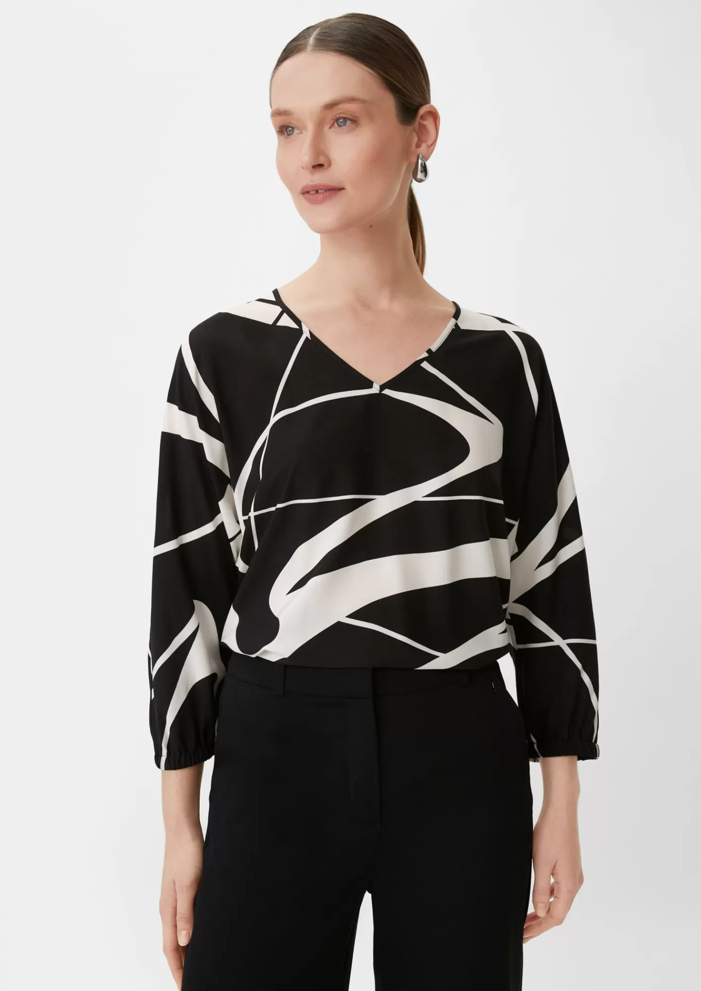 Online Comma Bluse Mit All-Over-Print