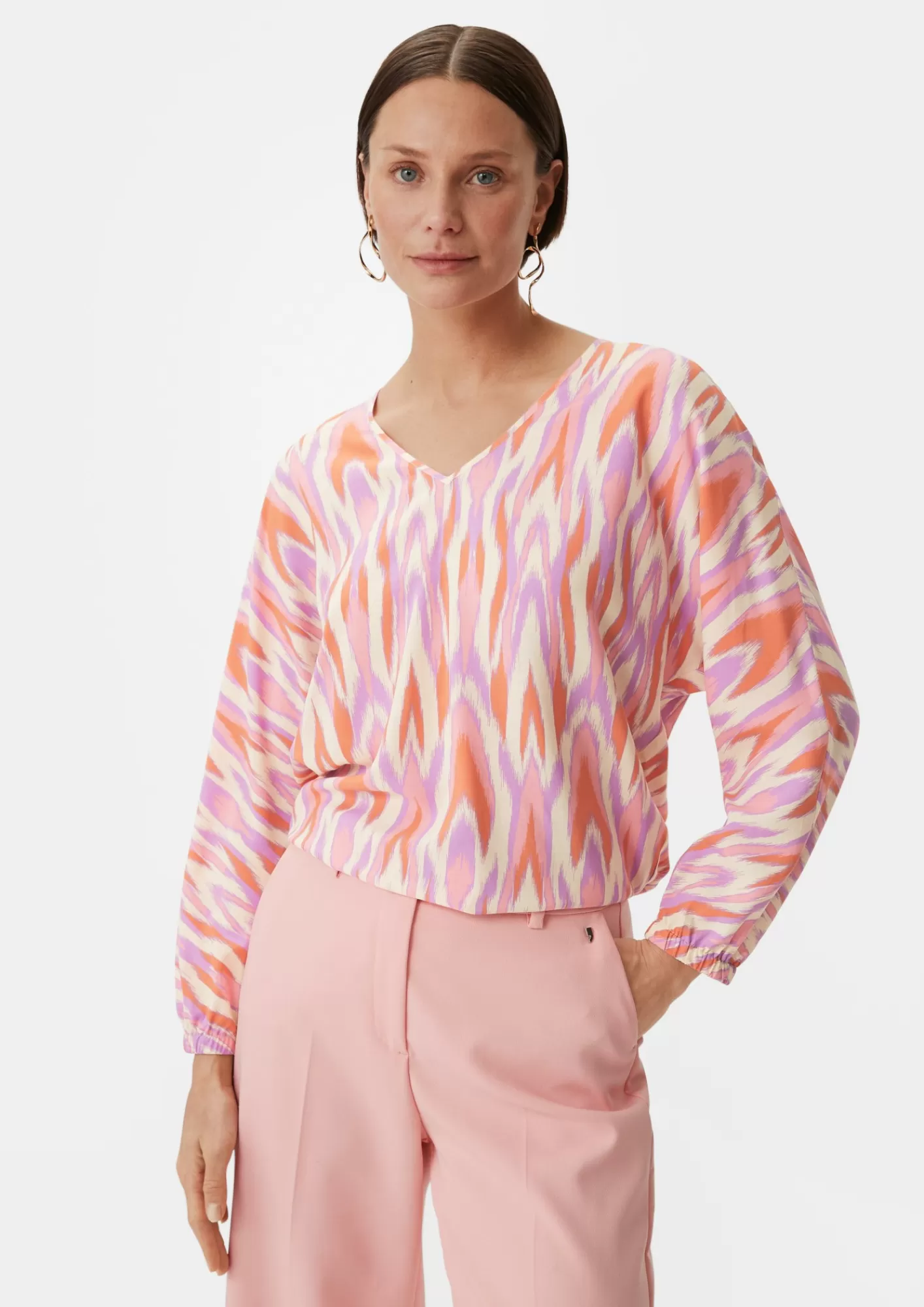 Outlet Comma Bluse Mit All-Over-Print
