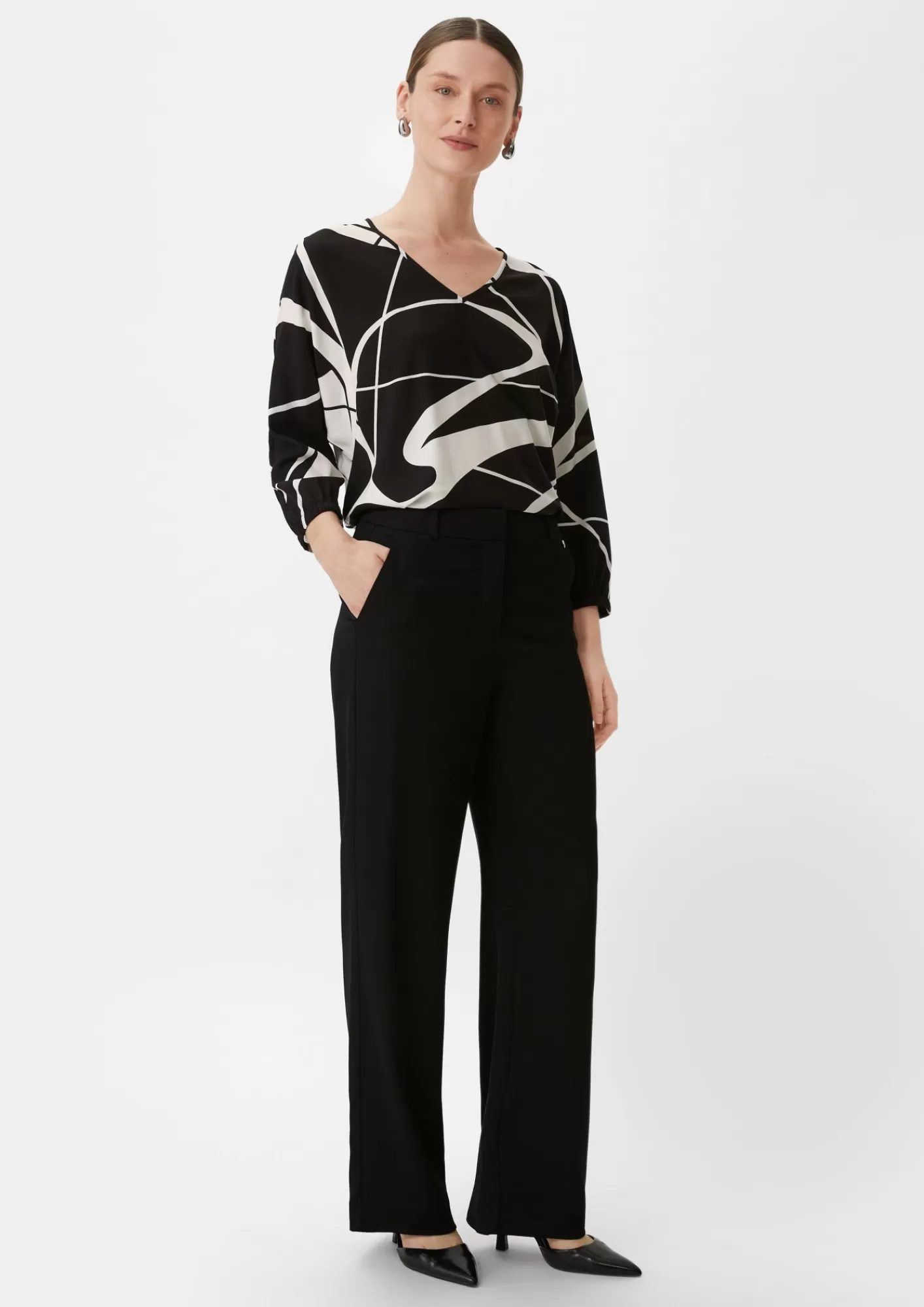 Online Comma Bluse Mit All-Over-Print