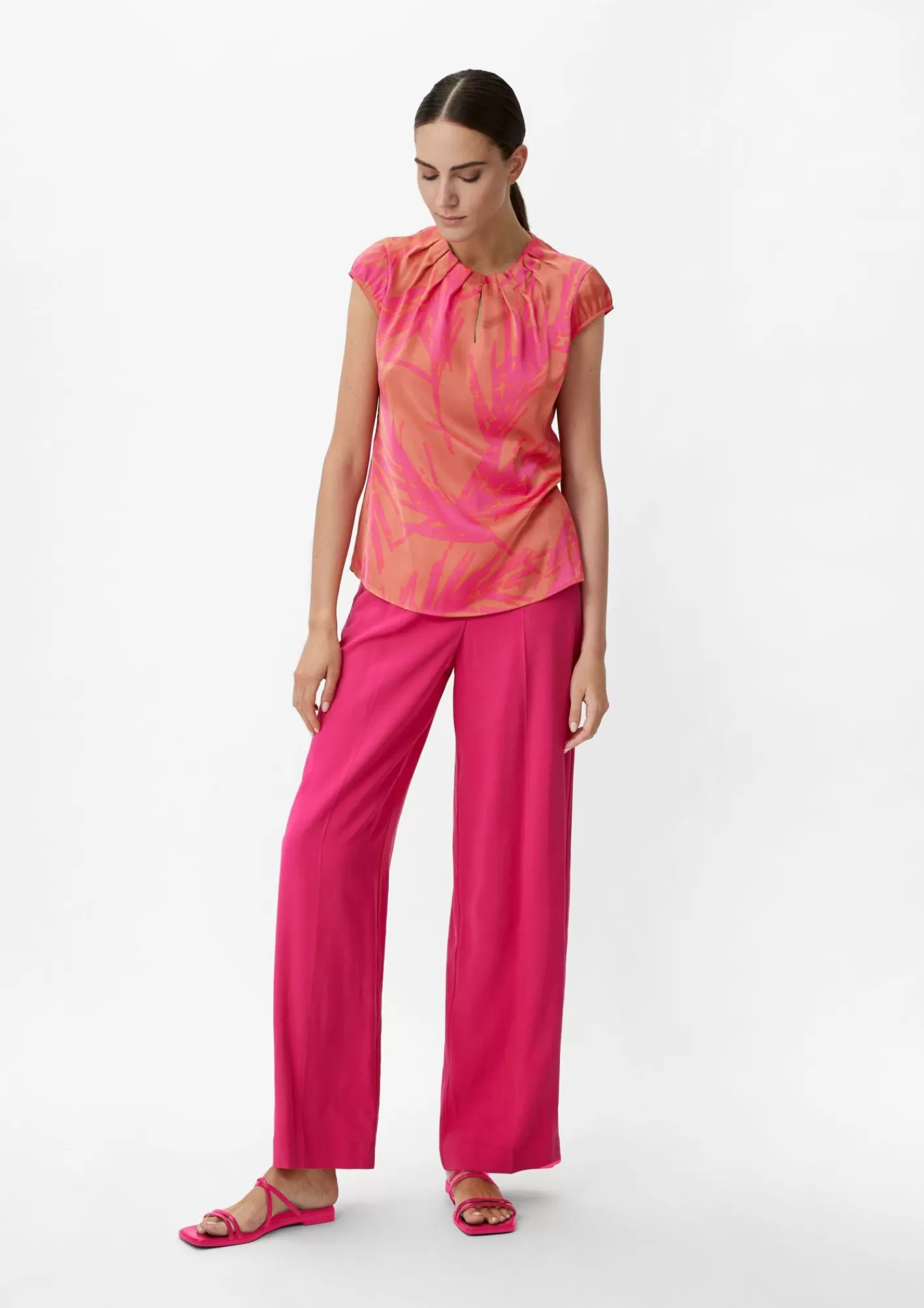 Online Comma Bluse Mit All-Over-Print