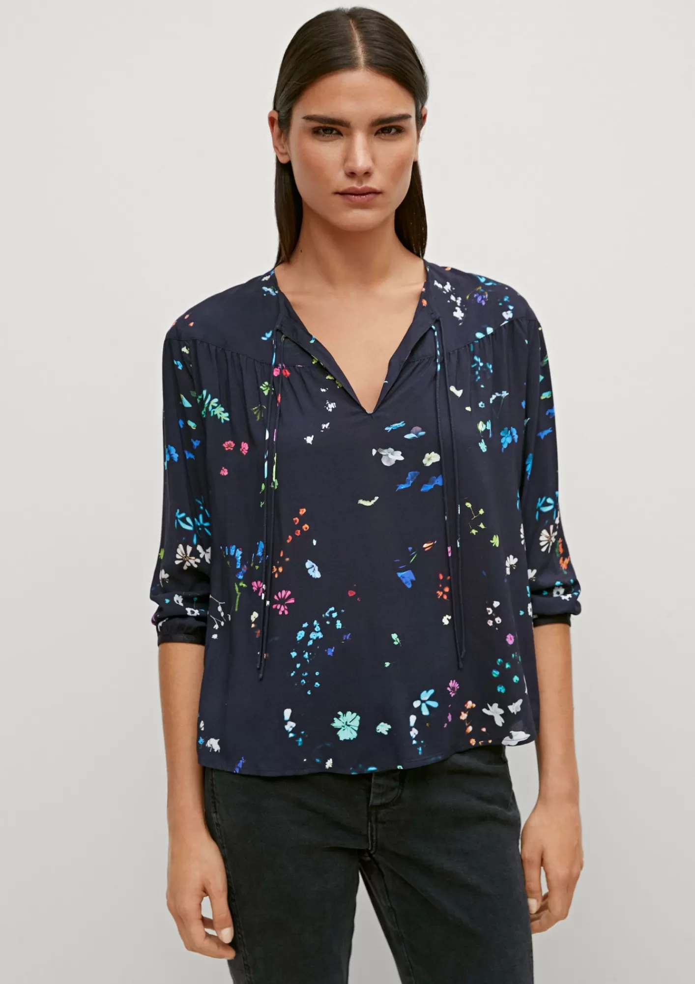 Online Comma Bluse Mit Bindedetail