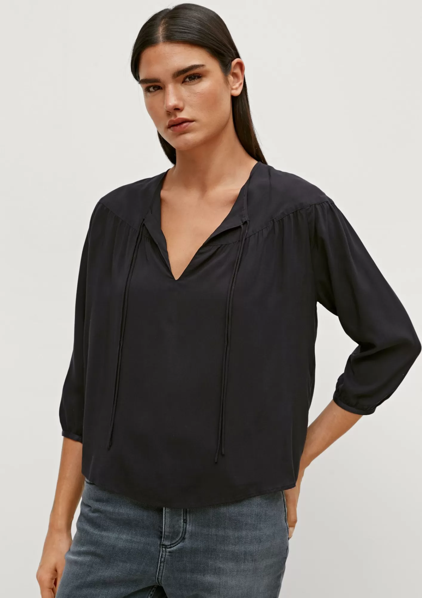 Online Comma Bluse Mit Bindedetail