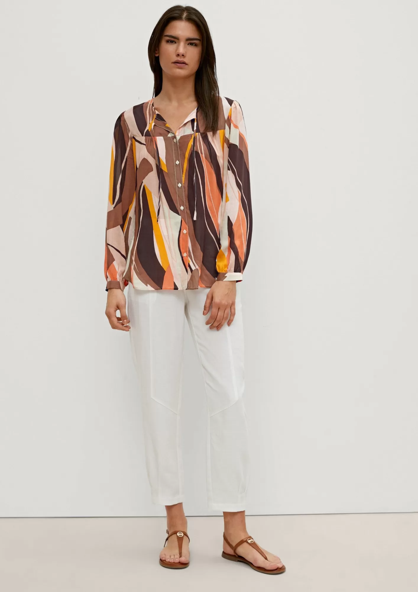 Online Comma Bluse Mit Bindedetail