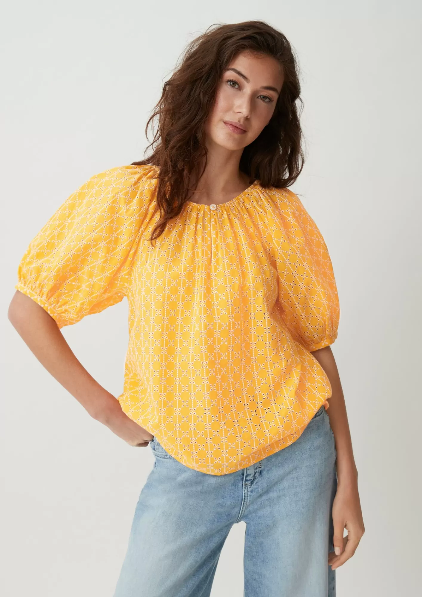 New Comma Bluse Mit Broderie Anglaise