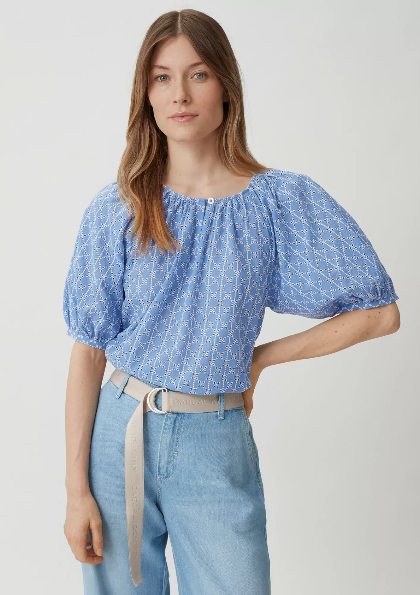 Store Comma Bluse Mit Broderie Anglaise