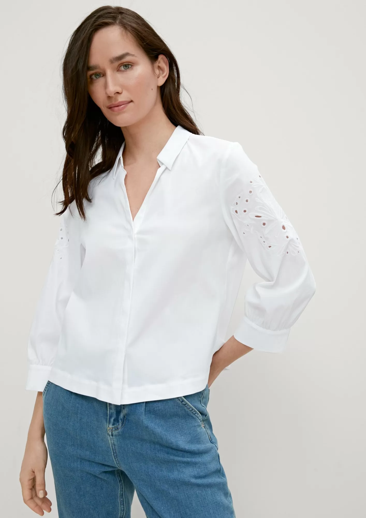 Online Comma Bluse Mit Broderie Anglaise