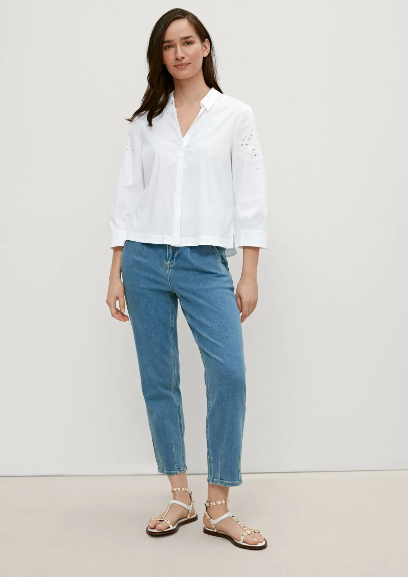 Online Comma Bluse Mit Broderie Anglaise