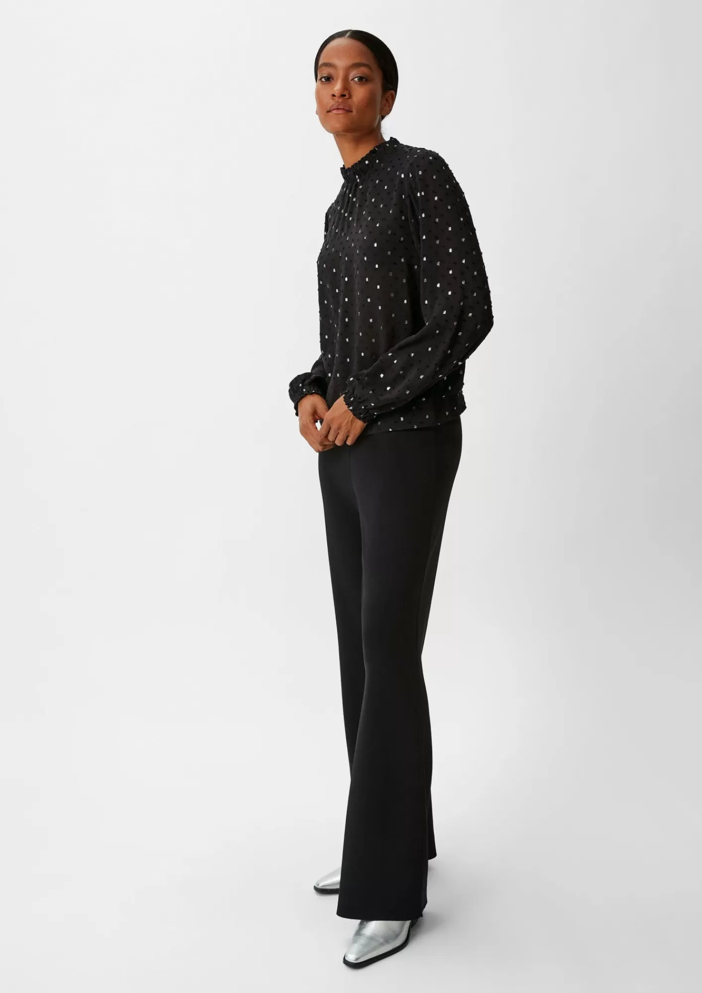 Hot Comma Bluse Mit Dobbystruktur