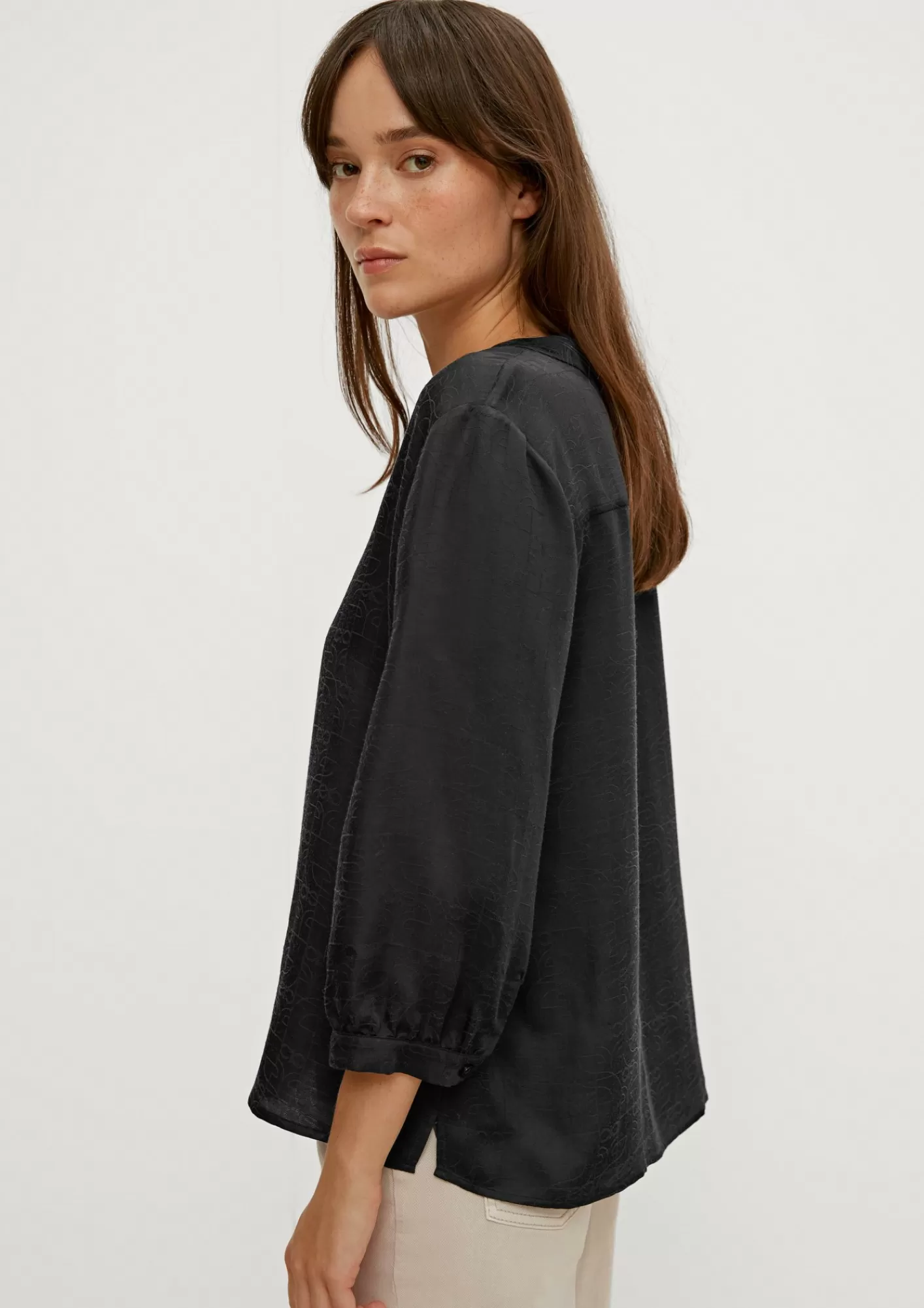 Best Sale Comma Bluse Mit Jacquardstruktur