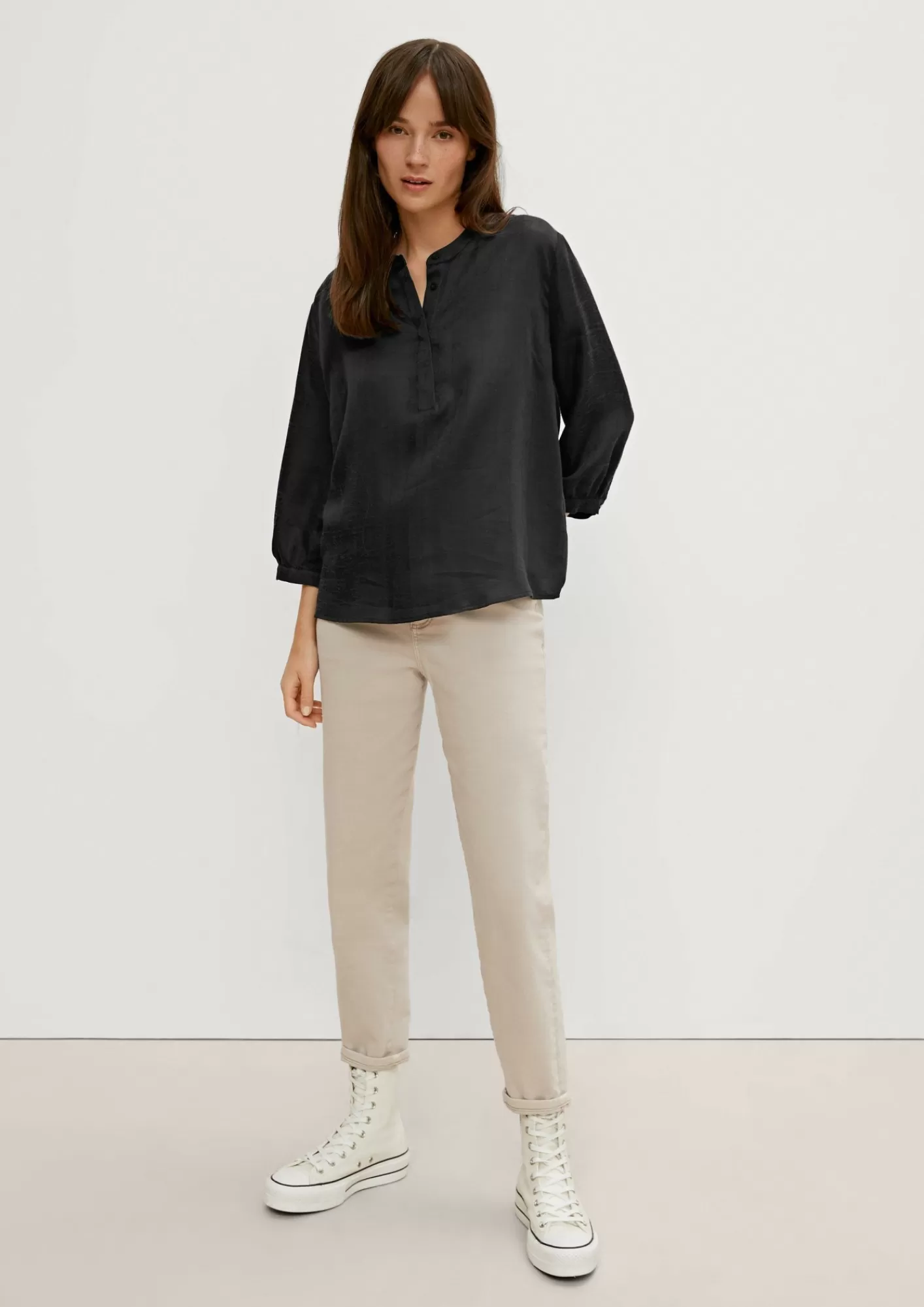 Best Sale Comma Bluse Mit Jacquardstruktur