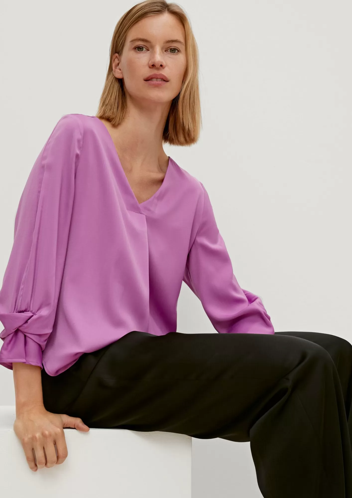 Online Comma Bluse Mit Knotendetails