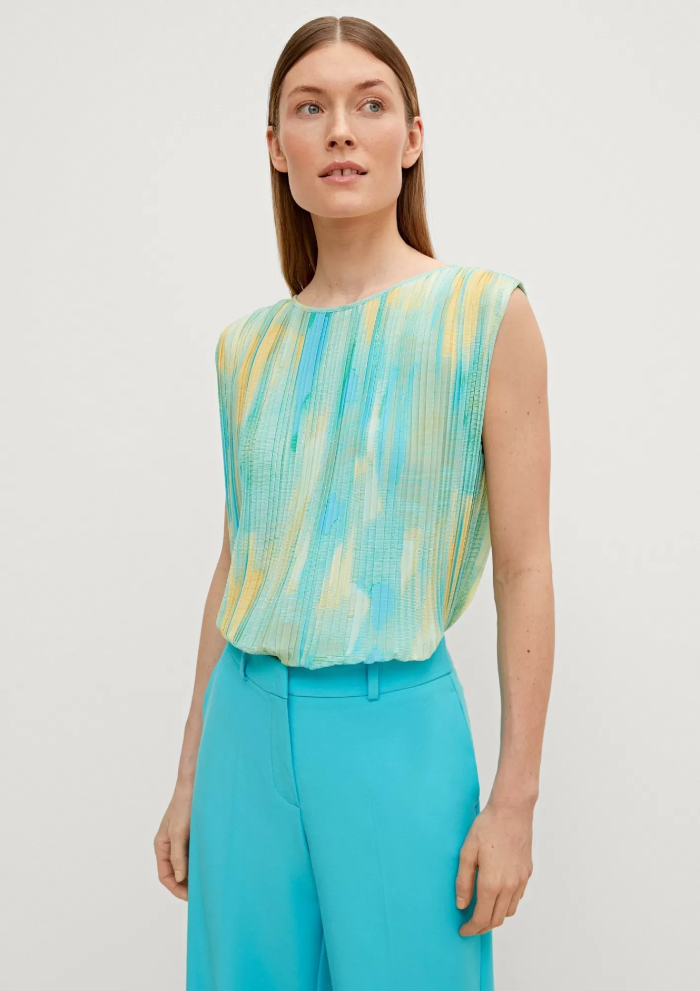Online Comma Bluse Mit Plisseefalten
