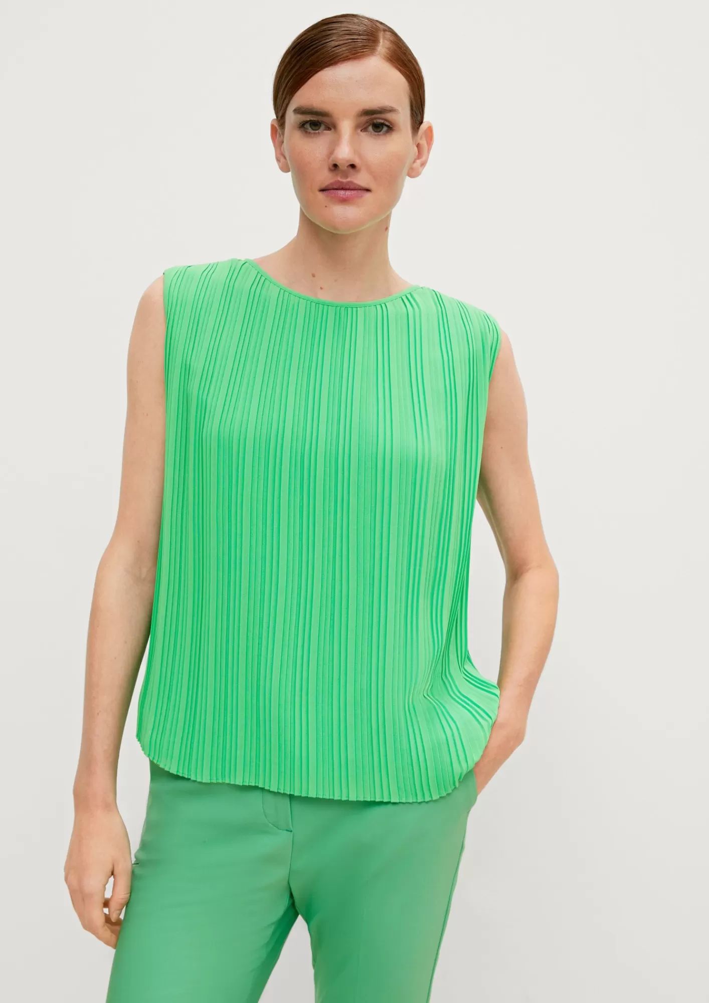 Discount Comma Bluse Mit Plisseefalten