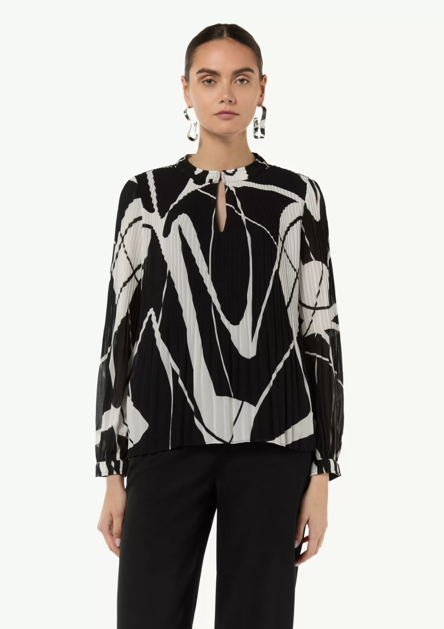 Hot Comma Bluse Mit Plisseefalten