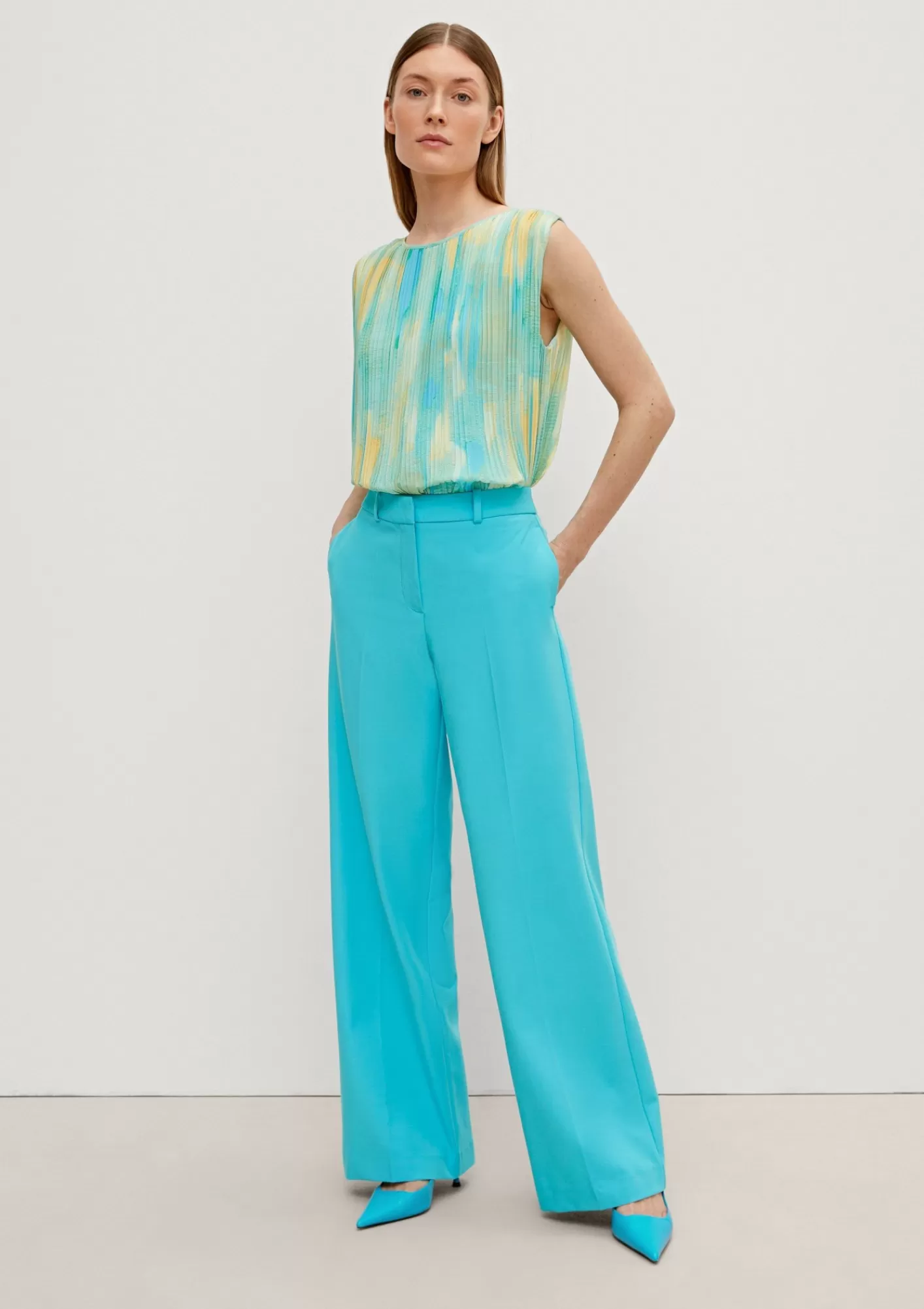 Online Comma Bluse Mit Plisseefalten
