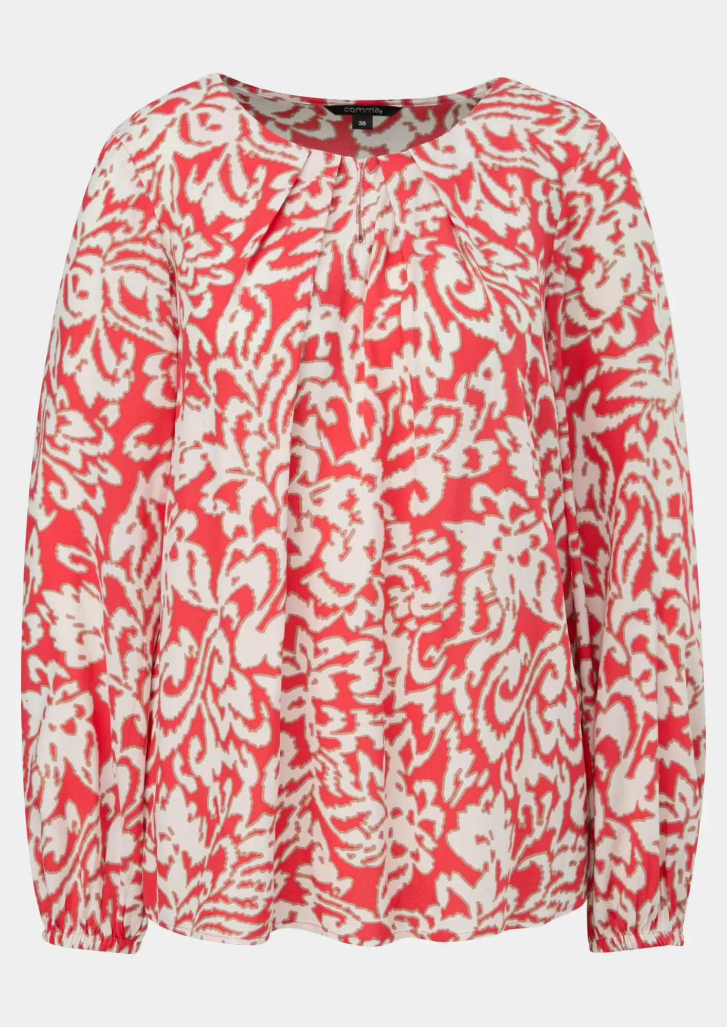 Outlet Comma Bluse Mit Plissiertem Ausschnitt