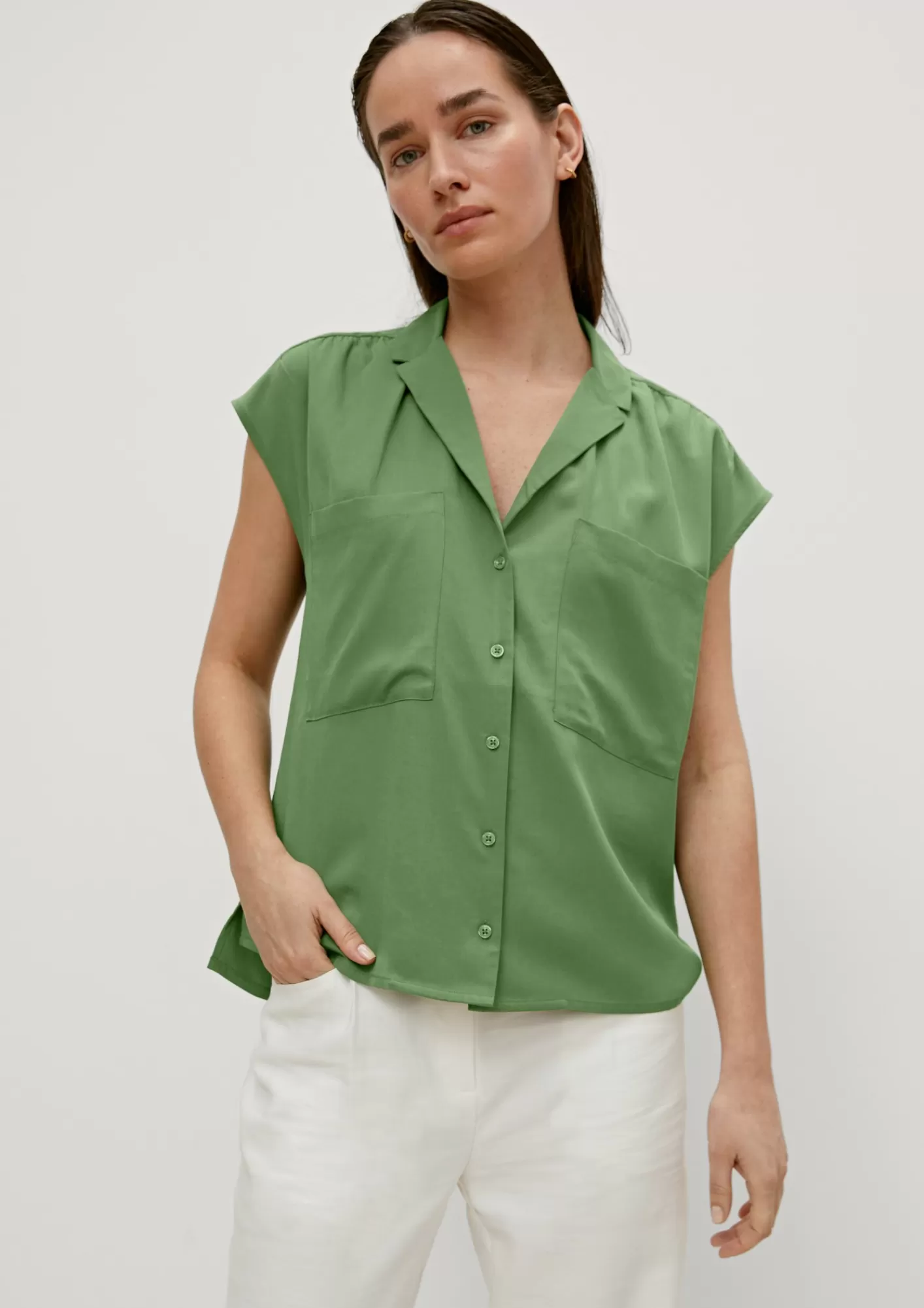 New Comma Bluse Mit Reverskragen